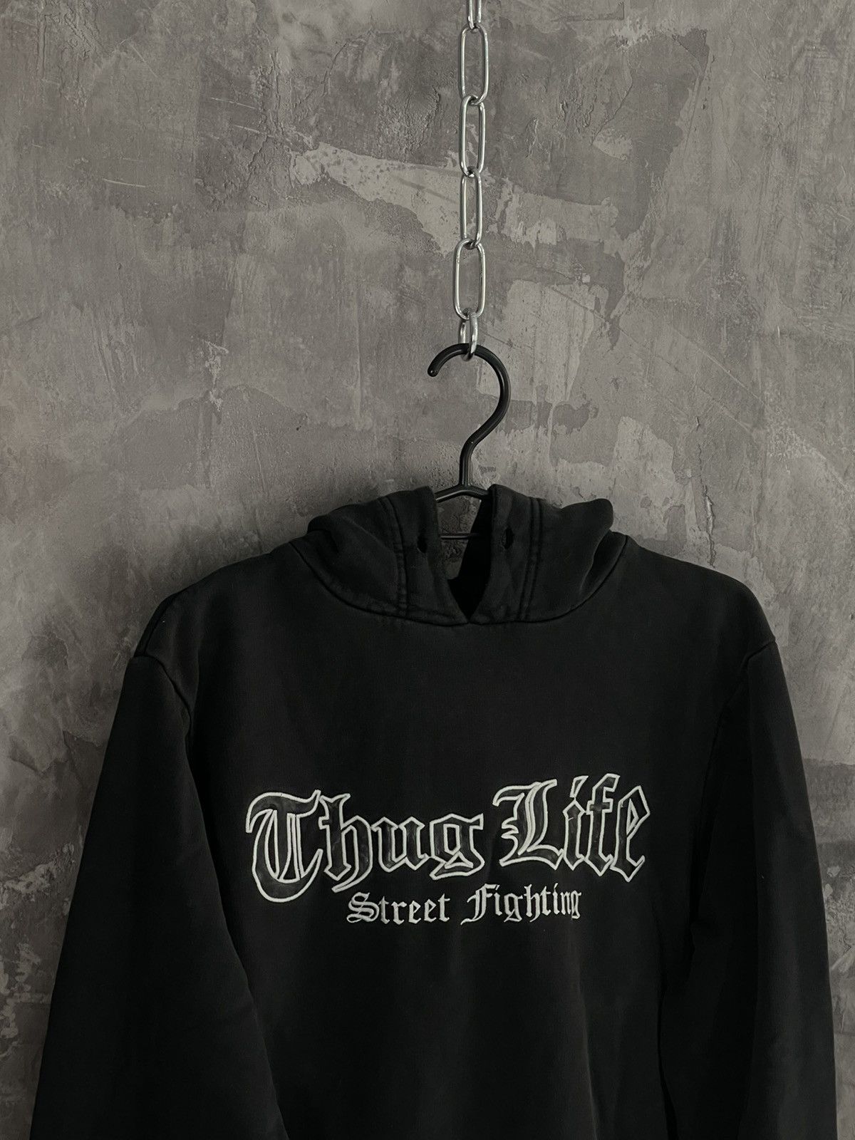 Rap Tees × Vintage 90s Vintage Thug Life Faded Oversized Hoodie rap skate Size US M / EU 48-50 / 2 - 6 Thumbnail