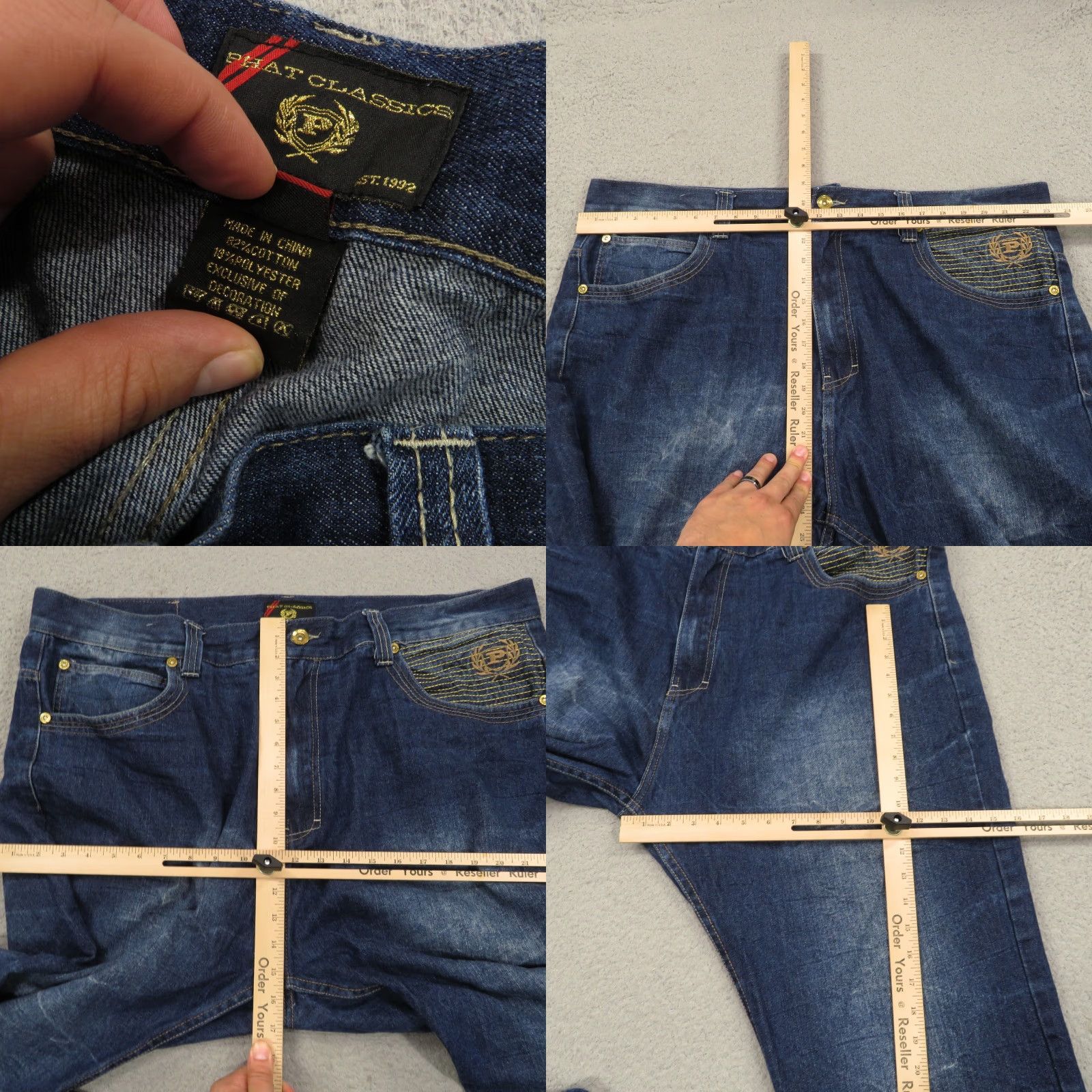 Phat Farm Phat Farm Jeans Men 46 Baggy 90s Skater Grunge VTG Vintage 32in Inseam Blue Denim 5-Pocket Wide-Leg Relaxed Regular 46 in Waist Size US 30 / EU 46 - 8 Thumbnail