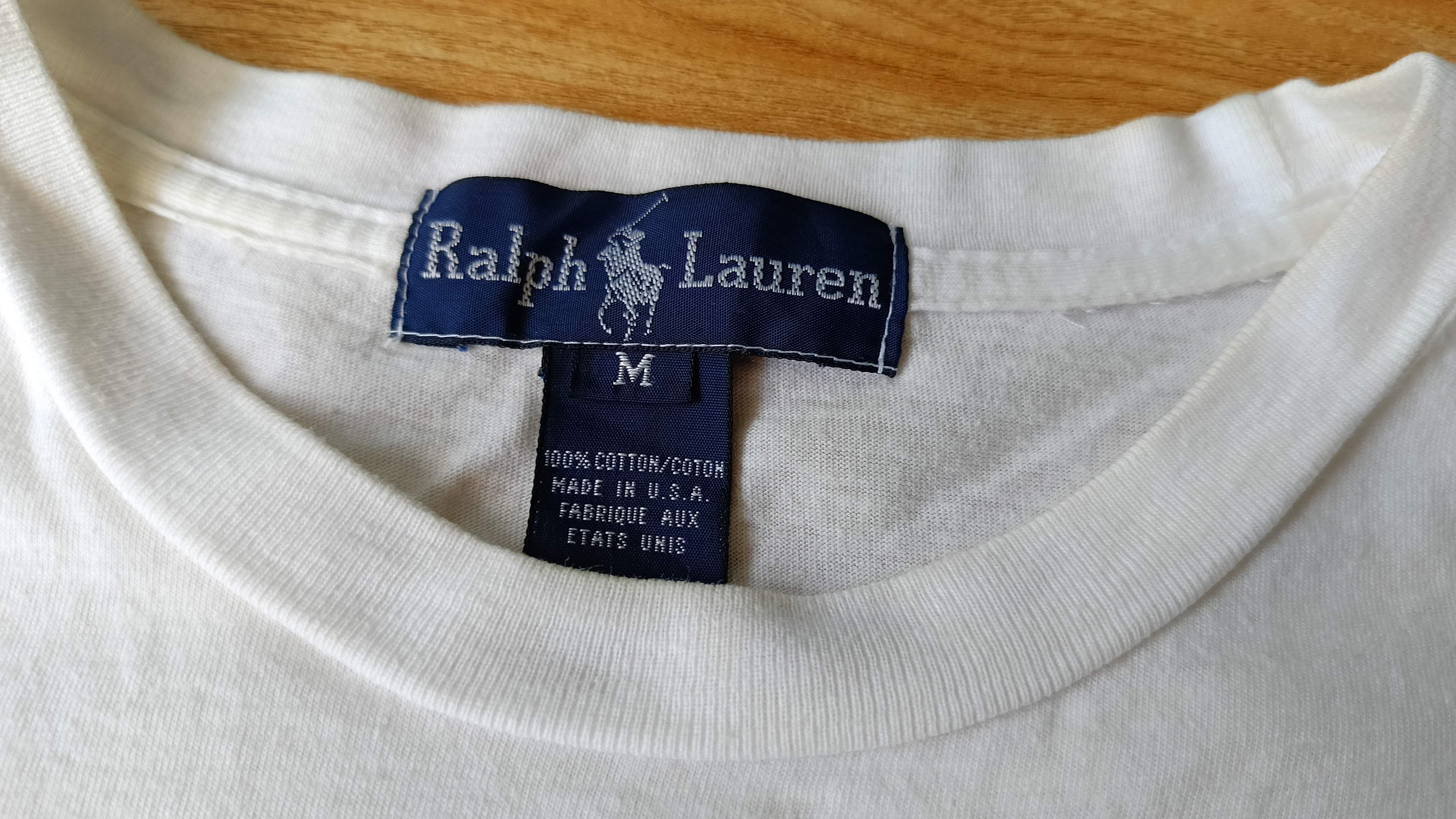 Polo Ralph Lauren × Ralph Lauren Ralph Lauren Polo 90s navy artist bear USA vtg white tshirt Size US M / EU 48-50 / 2 - 2 Thumbnail