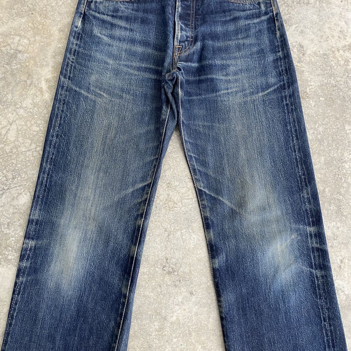 Denime Vintage Denime Japan Faded Blue Distressed Selvedge Jeans Size US 29 - 6 Thumbnail