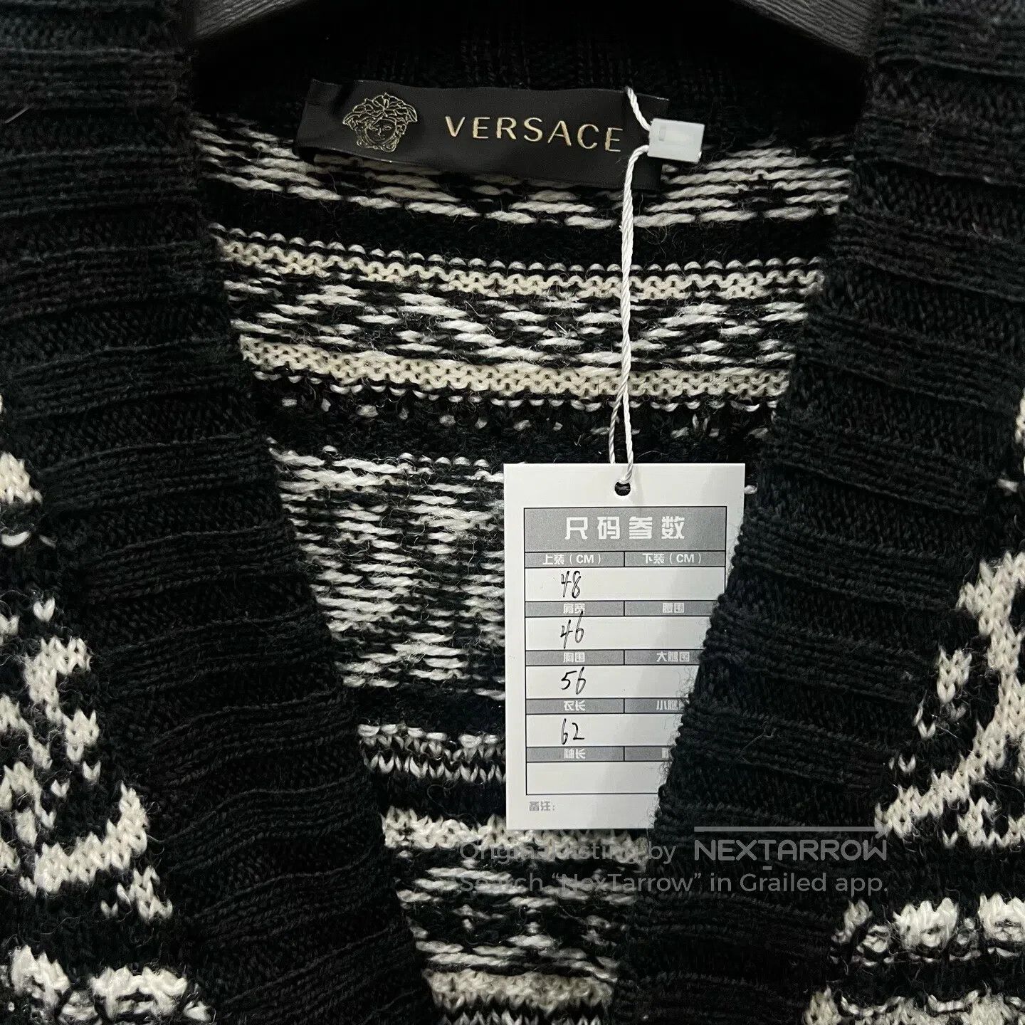 Versace Versace Black and White Knit Cardigan Sweater| Size US M / EU 48-50 / 2 - 4 Thumbnail