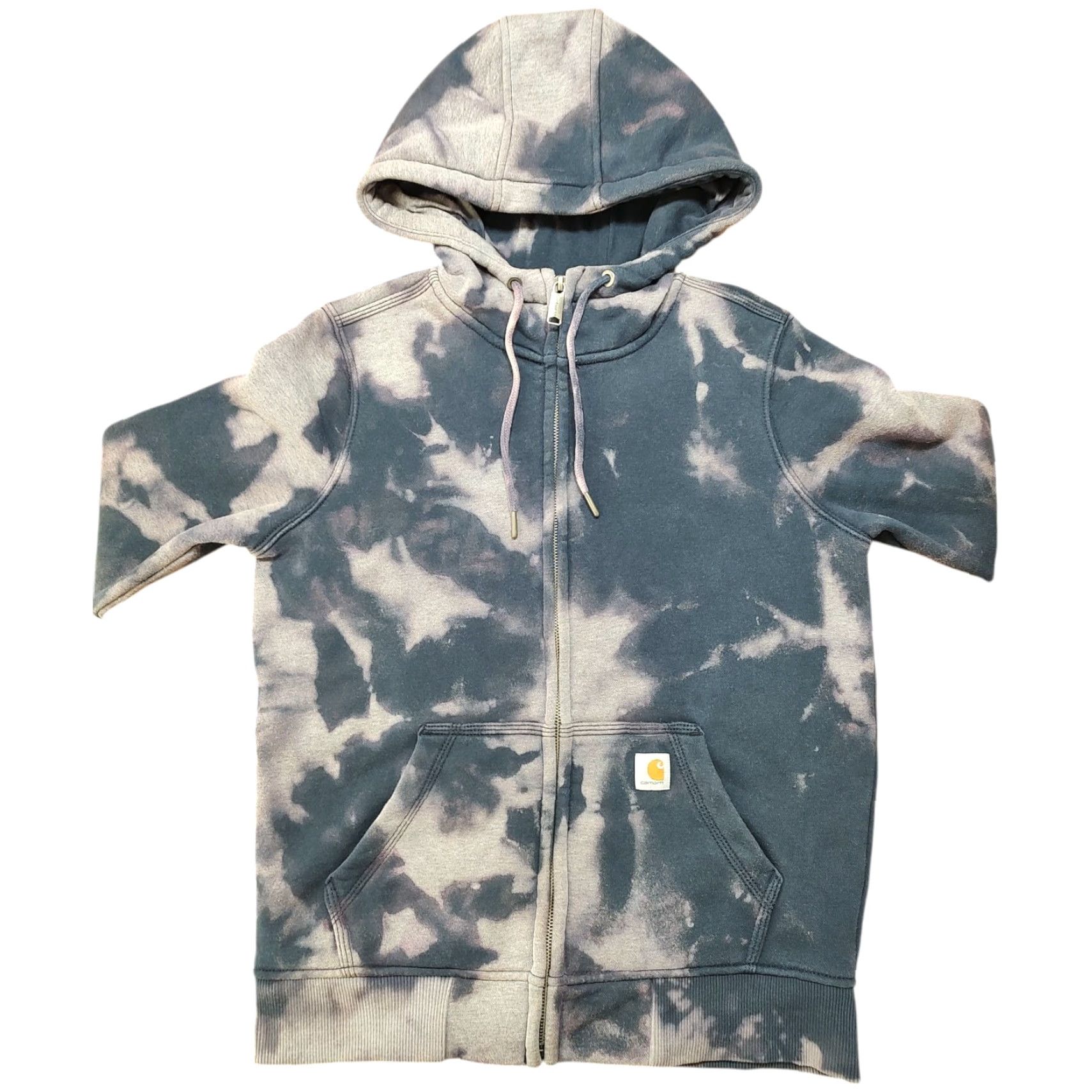 Carhartt VINTAGE Carhartt Womens XS Full Zip Hoodie Sweatshirt Acid Wash Tie Dye Blue 1 Of 1 Size XS / US 0-2 / IT 36-38 - 2 Thumbnail