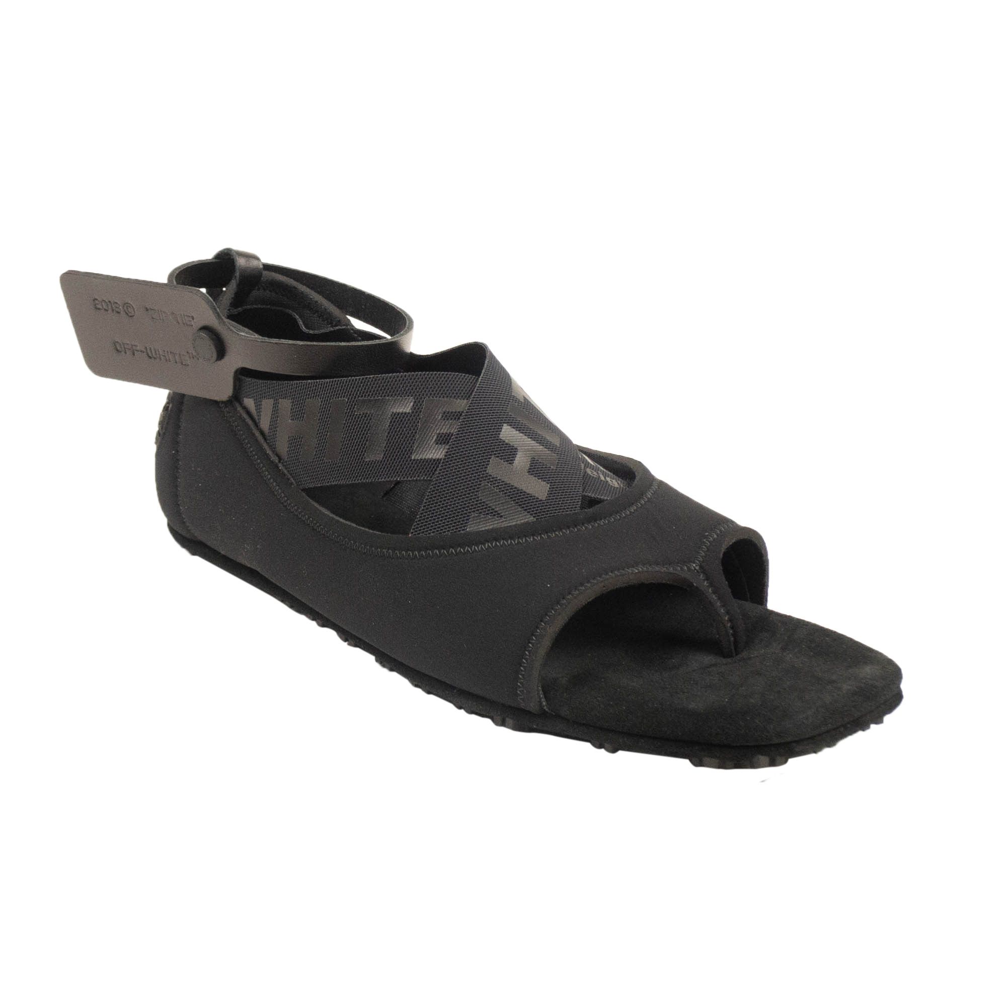 image of Off White C/o Virgil Abloh Black Yoga Flat Shoes Sandals Size 6/36, Women's