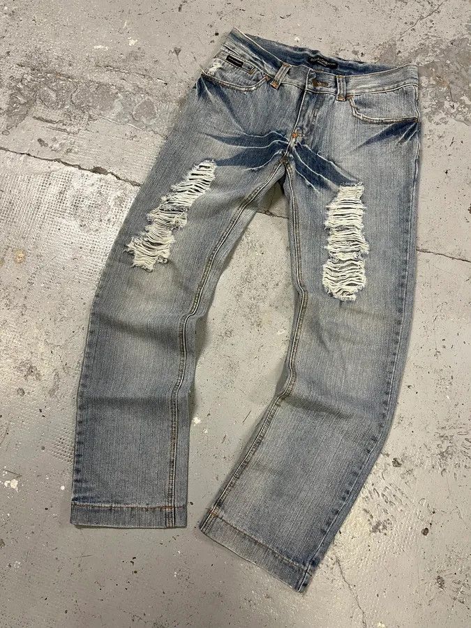 Dolce & Gabbana 2000s Dolce & Gabbana Distressed Denim Jeans Size US 31 - 5 Thumbnail
