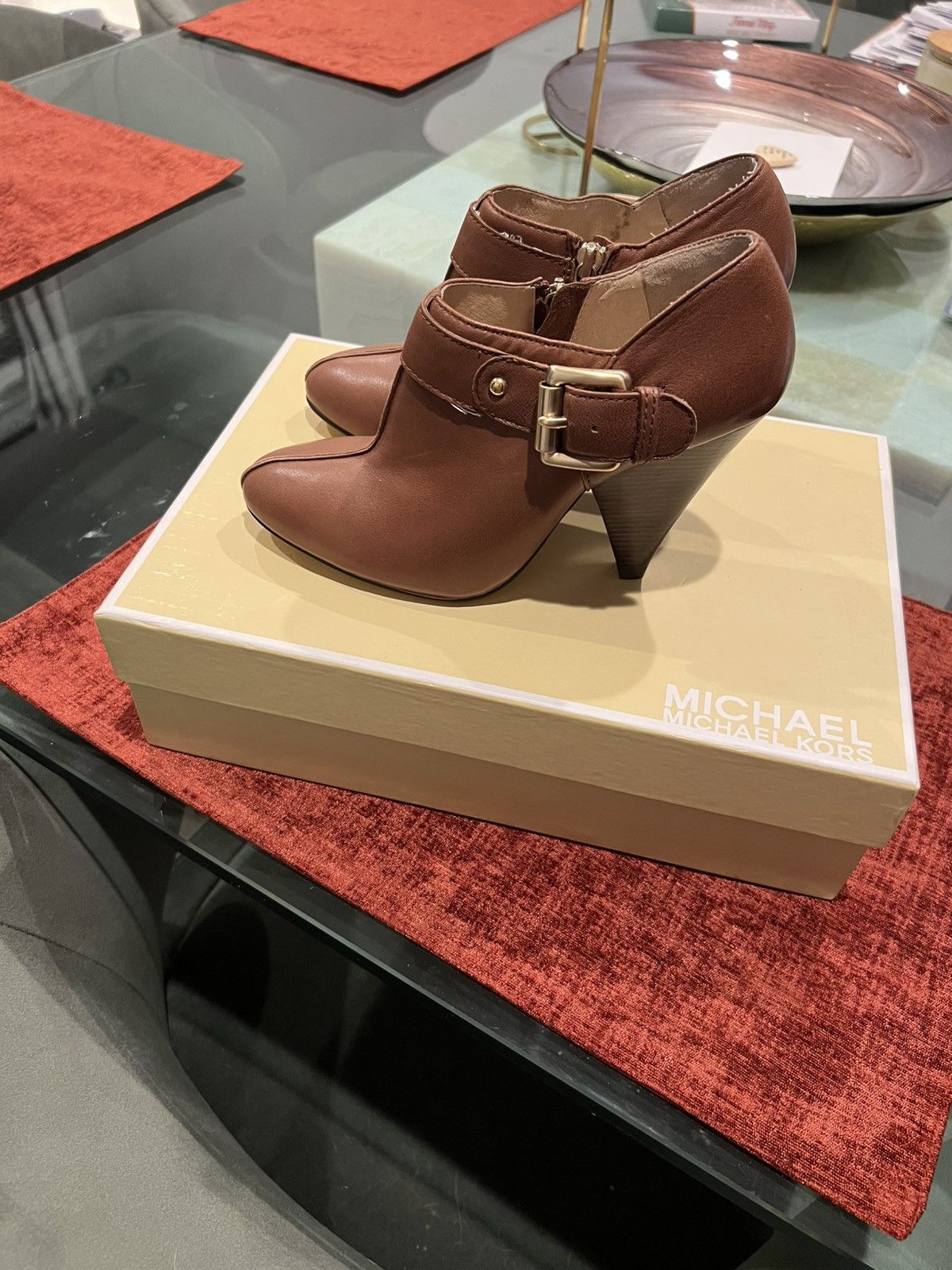 Michael Kors Michael Kors Anna Belle Bootie, Leather Buckle Ankle Boots Size US 6 / IT 36 - 3 Thumbnail