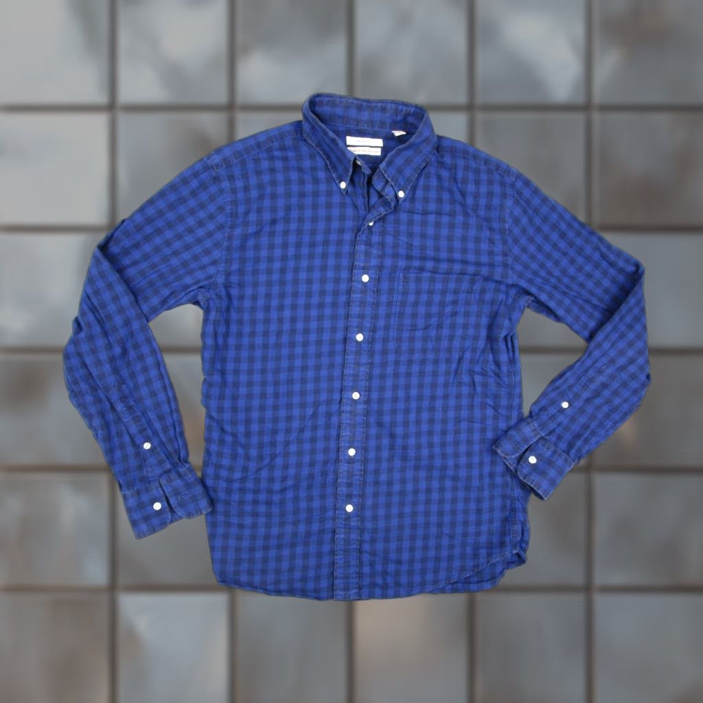 Vintage Unionmade Shirt Mens Medium Blue Check Flannel Button Up Long Sleeve Made USA Size US M / EU 48-50 / 2 - 1 Thumbnail
