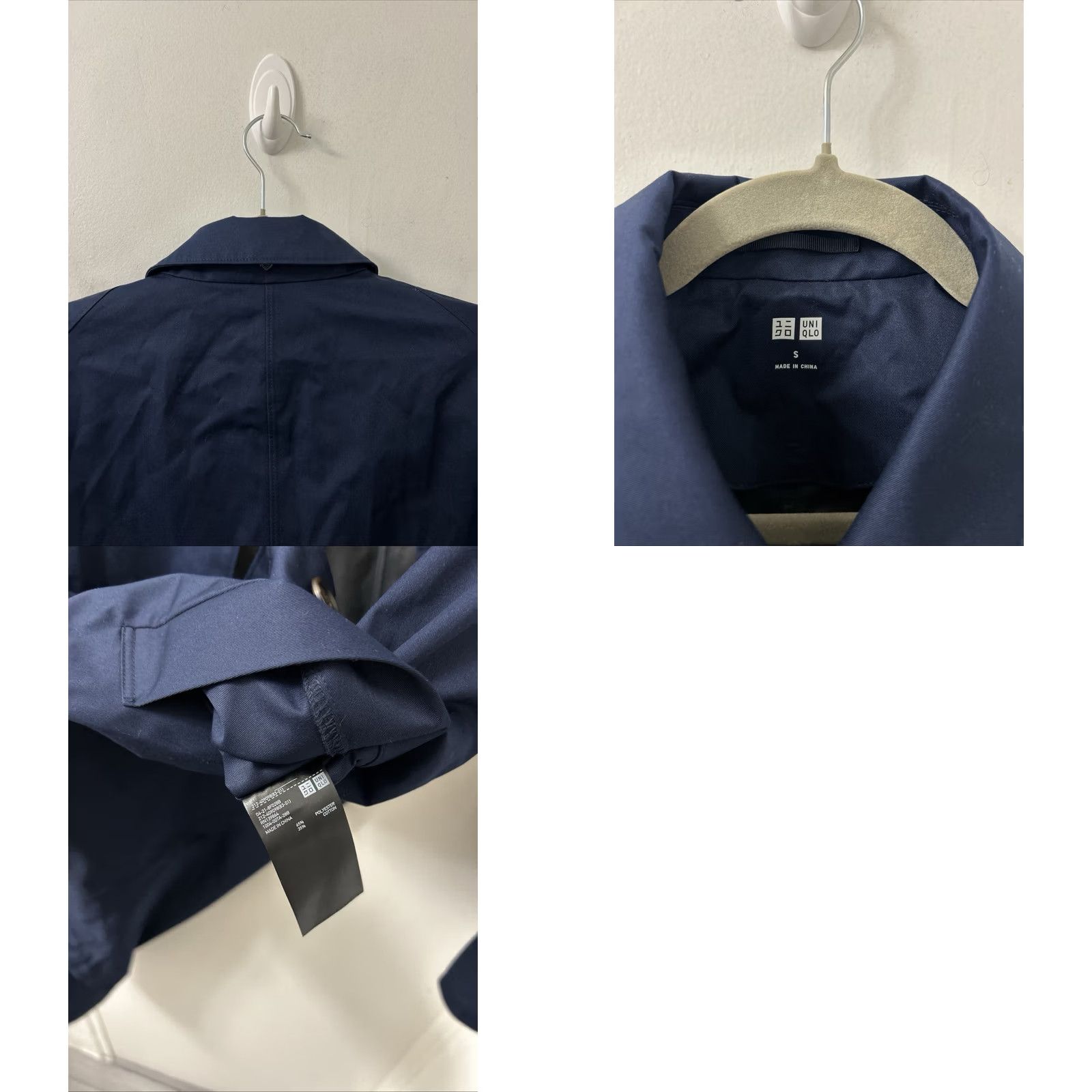 Uniqlo Uniqlo Jacket Womens S Trench Coat Size Navy Button Front Cotton Size S / US 4 / IT 40 - 8 Thumbnail