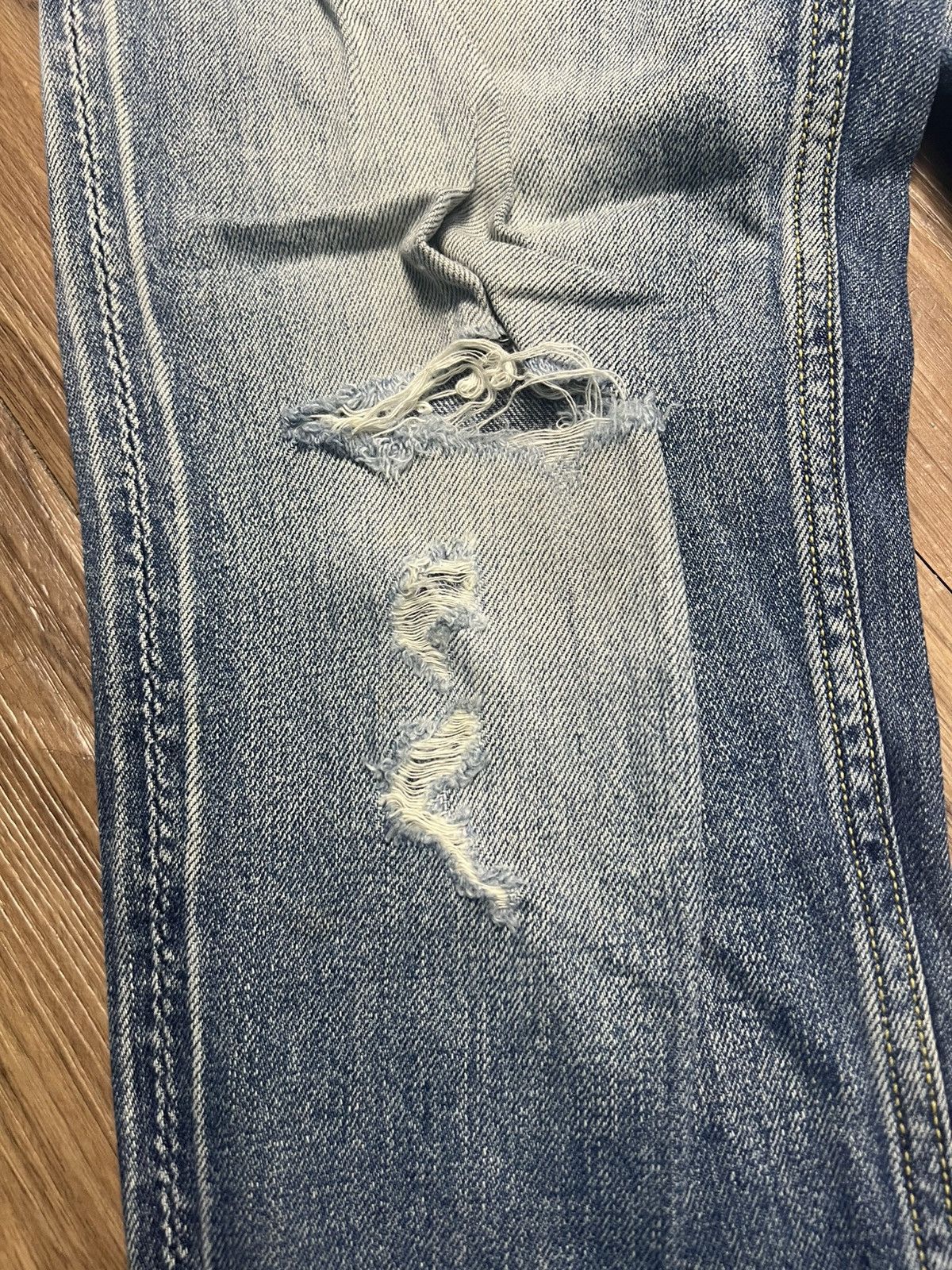 Japanese Brand Rodeo Crowns Japan Premium Distressed Denim Jeans (43) Size US 30 / EU 46 - 6 Thumbnail