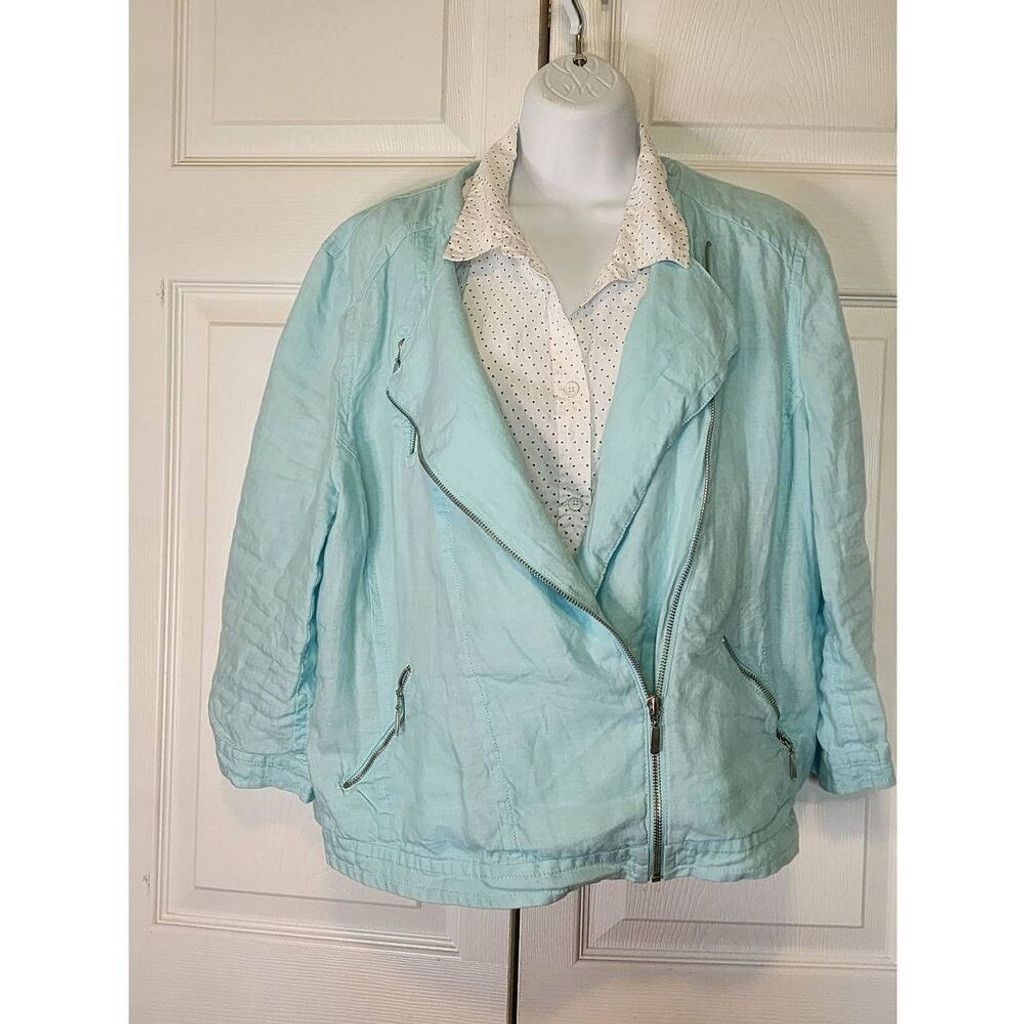 Chicos Chico's Turquoise Jacket Size L / US 10 / IT 46 - 6 Thumbnail