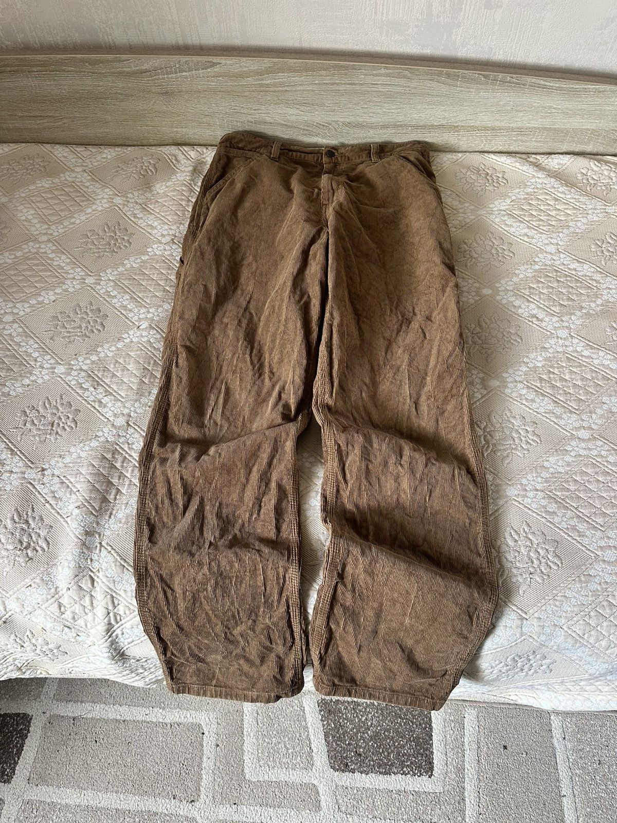 Carhartt 🔥 90s Carhartt Corduroy Velvet Brown Cargo Pants Trousers Size US 32 / EU 48 - 5 Thumbnail