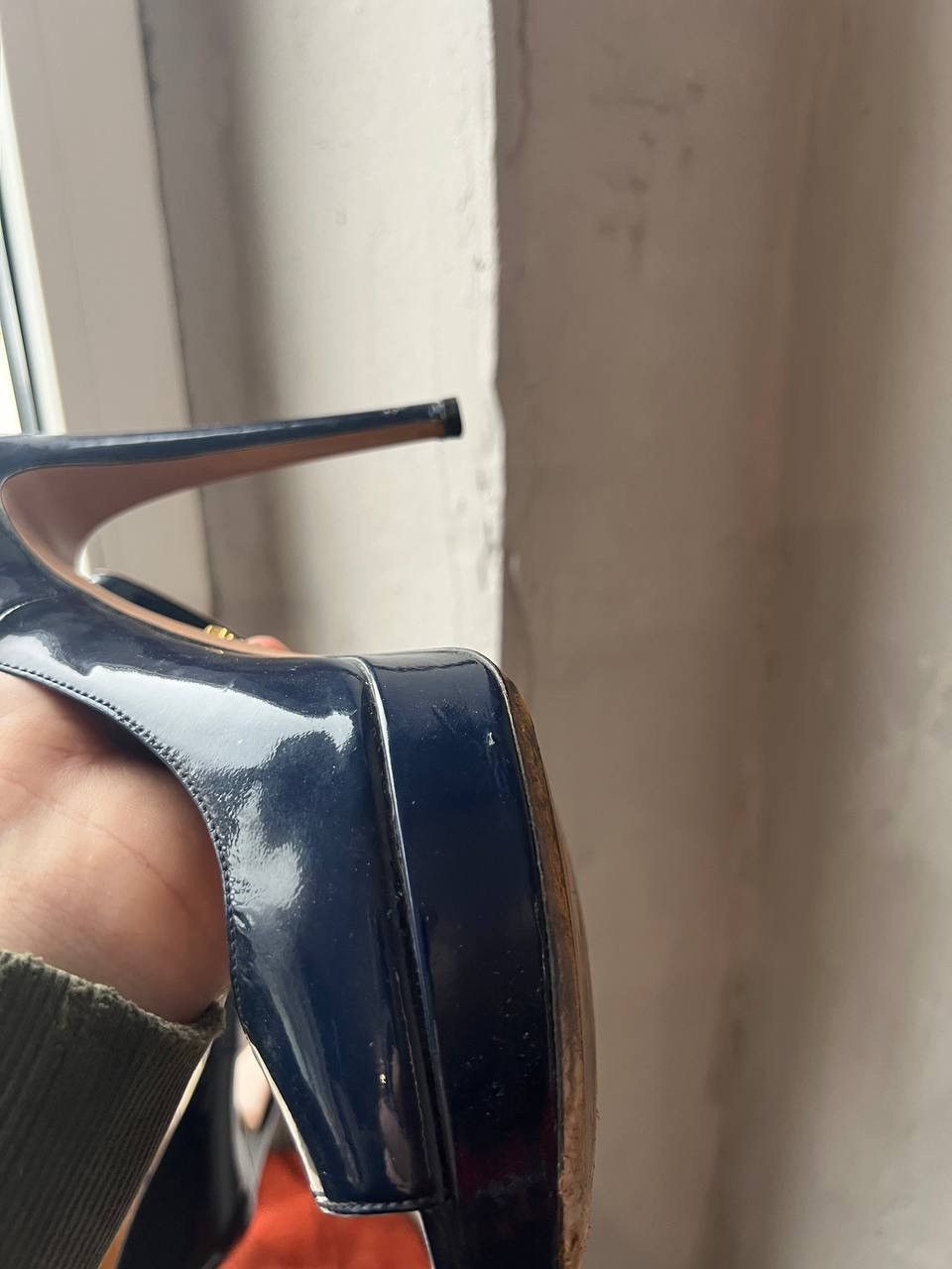 Prada PRADA NAVY PATERN LEATHER PLATFORM HEELS RARE SIZE 38.5 Size US 8.5 / IT 38.5 - 15 Thumbnail