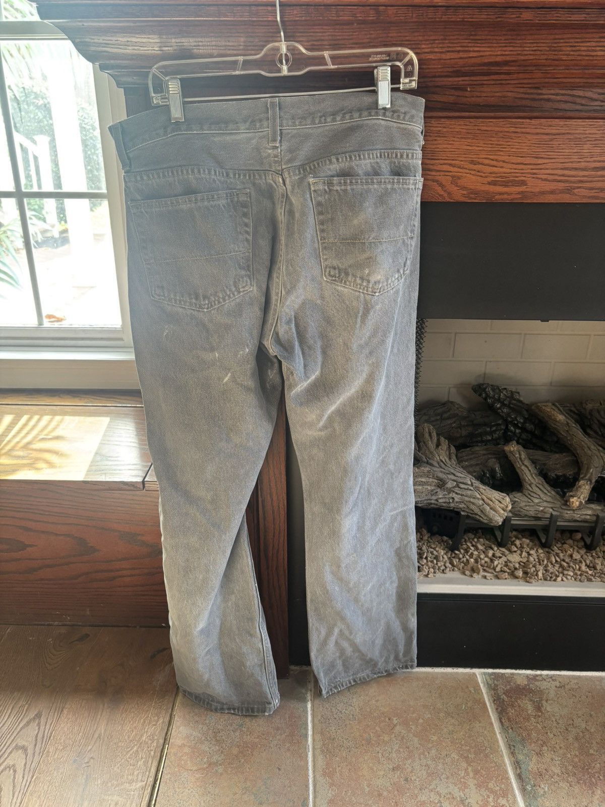 Vintage Vintage Distressed Gray Denim Size US 33 - 2 Thumbnail
