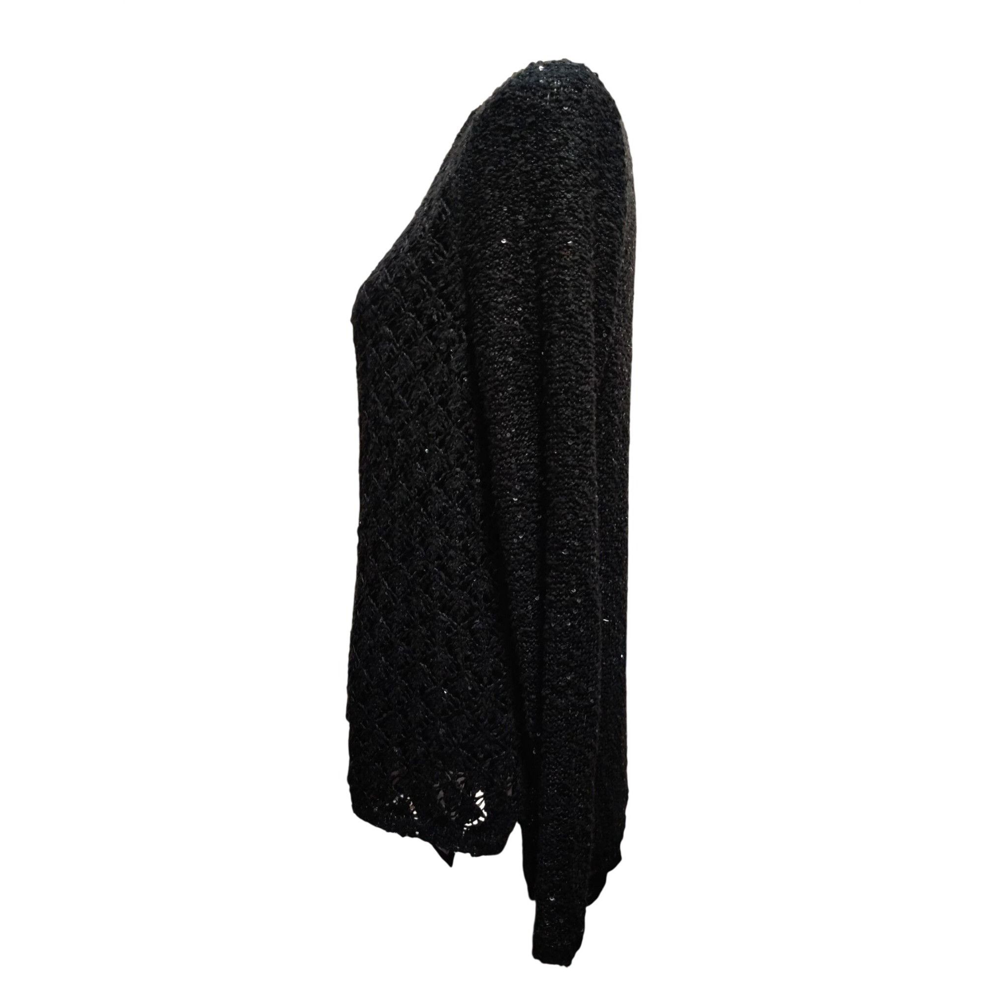 Other Maurices Black Sequin Open Knit Tunic Sweater Size L Sheer H Size L / US 10 / IT 46 - 9 Thumbnail