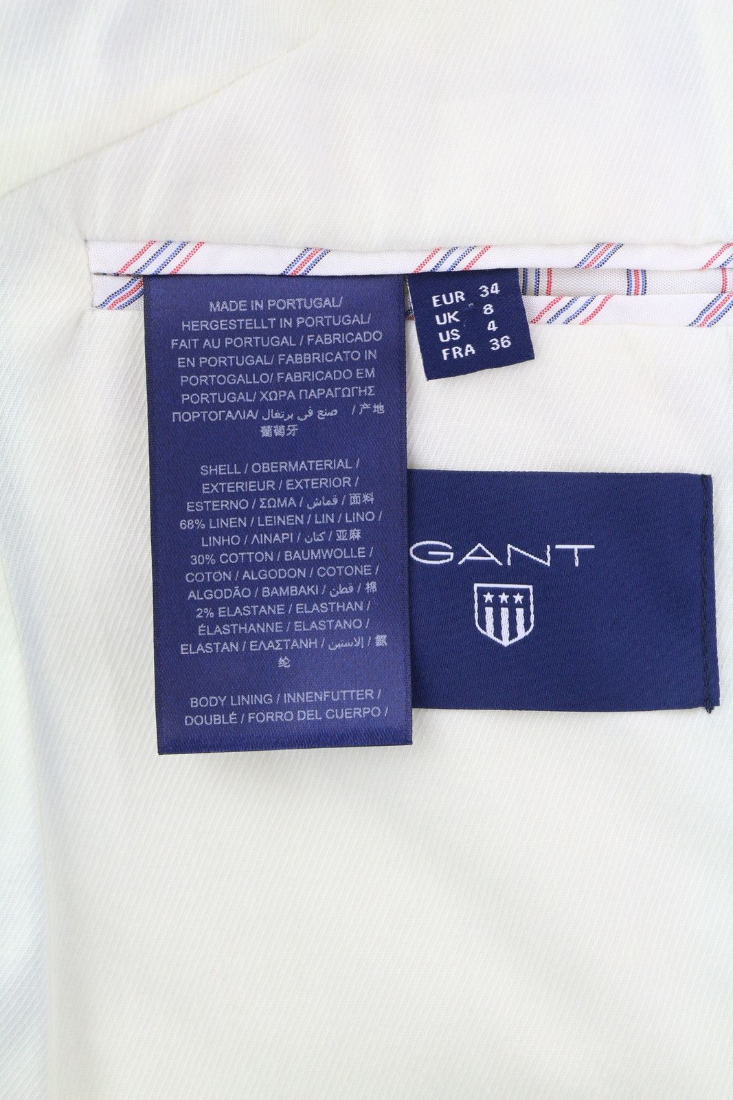 Gant EU34 Blue Linen Blend Notch Lapel Blazer 85315 Size XS / US 0-2 / IT 36-38 - 10 Thumbnail