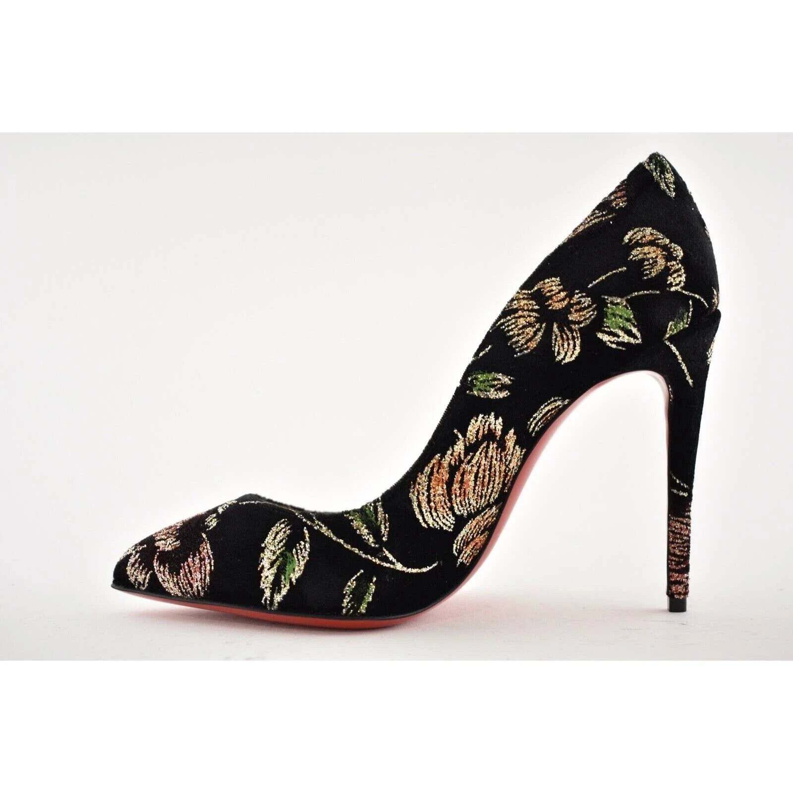 Christian Louboutin Christian Louboutin Pigalle Follies 100 Black Velvet Red Size US 8.5 / IT 38.5 - 8 Thumbnail