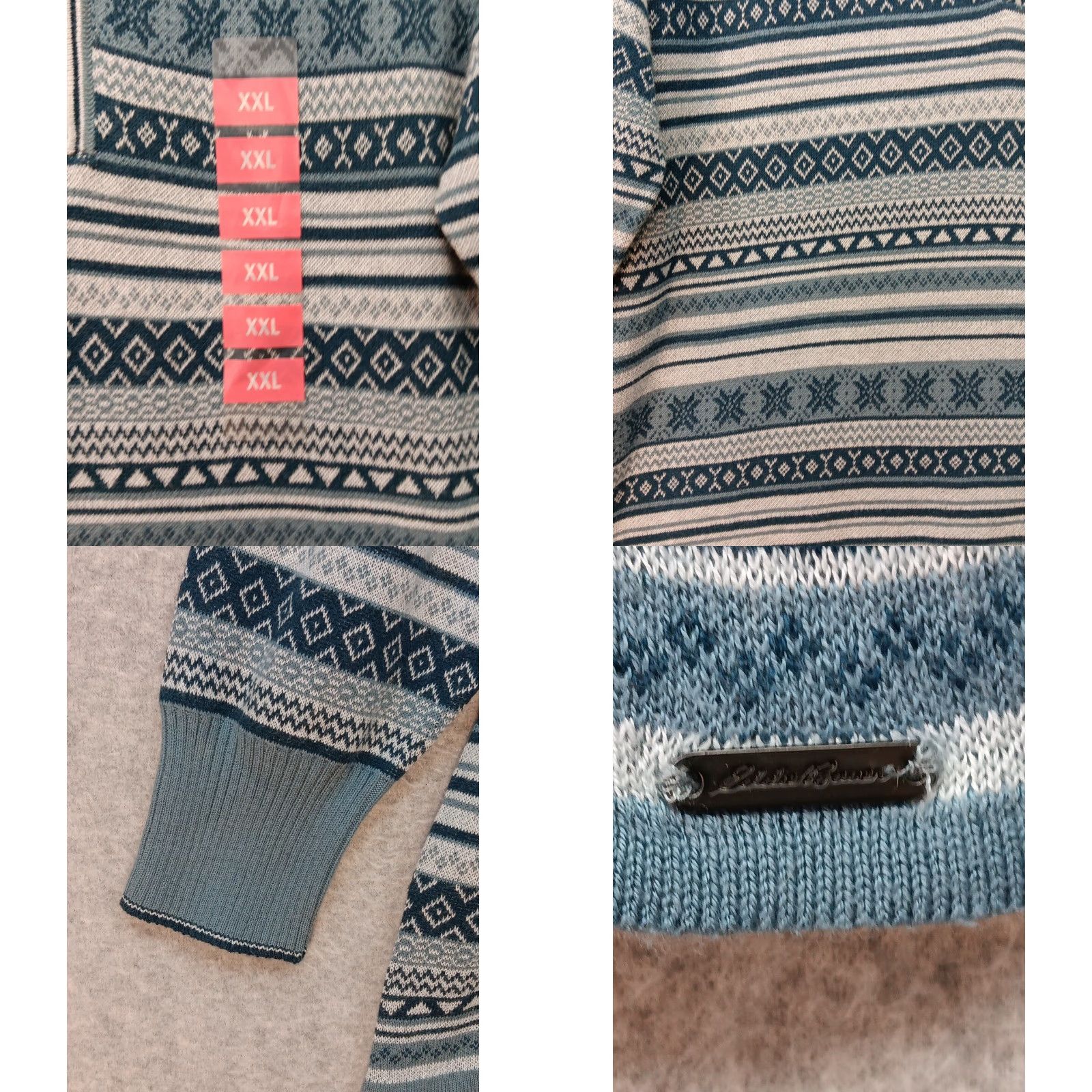 Eddie Bauer NWT Eddie Bauer Sweater Women's 2XL Blue Fair Isle Jacquard 1/2 Zip Breathable Pullover Knit Casual Outdoor Geometric Size XXL / US 16-18 / IT 52-54 - 8 Thumbnail