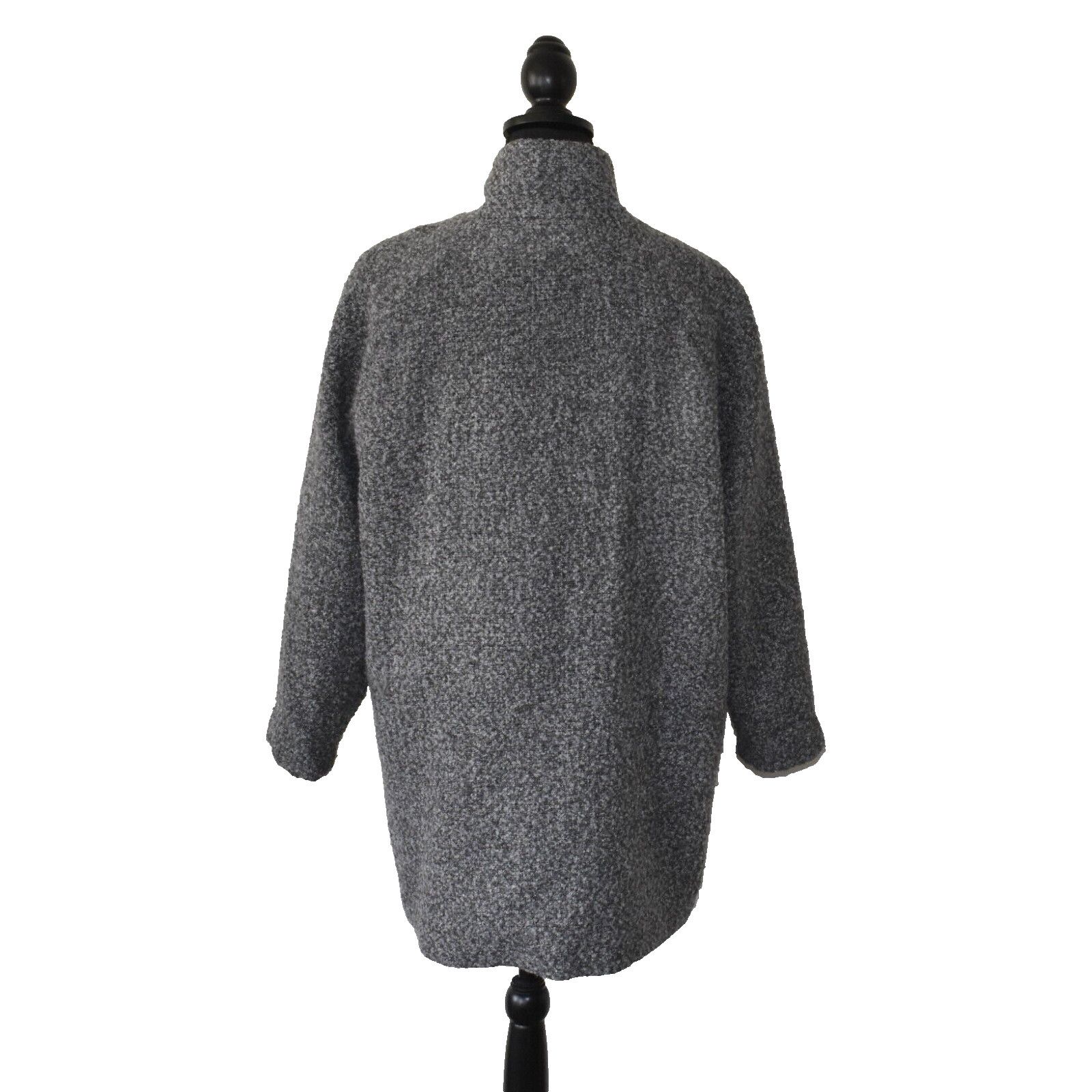 Marine Layer MARINE LAYER Grey Boucle Textured Stephanie Cocoon Coat Sz L Size L / US 10 / IT 46 - 4 Thumbnail