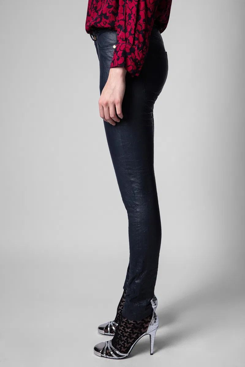 Zadig & Voltaire ZADIG VOLTAIRE Crinkled Wrinkled Phlame Leather Pants Size 34" / US 12 / IT 48 - 5 Thumbnail