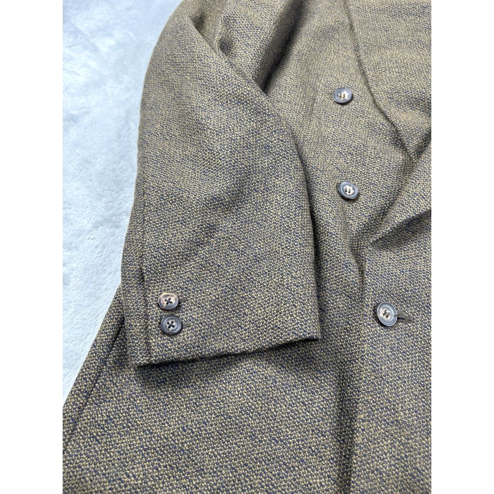 Canali Canali Proposta Mens Blazer Sport Coat Brown Tweed Wool Double-Breasted 6-Button Made in Italy 54R Size 44R - 7 Thumbnail