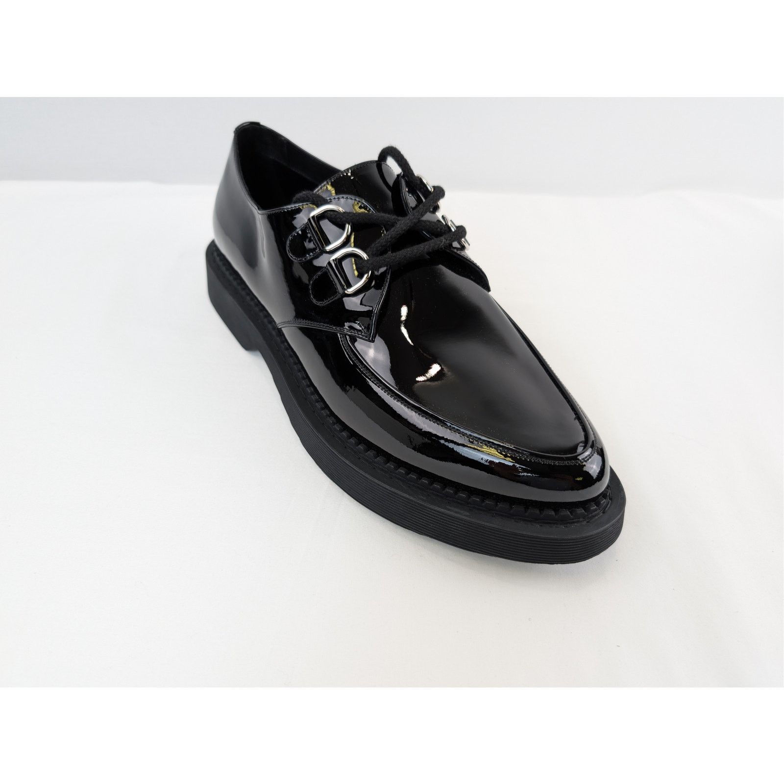 Saint Laurent Paris o1rshd1 Shiny Patent Leather Teddy Derby Shoes Boots Black Size US 12 / EU 45 - 3 Thumbnail