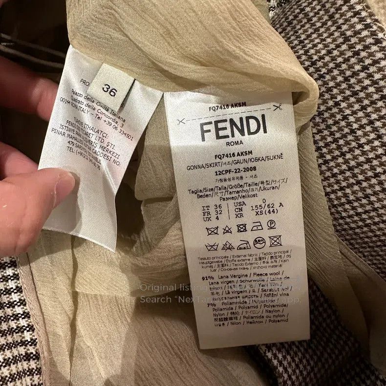 Fendi Fendi Layered Lace Hem Plaid Skirt Size 24" / US 00 / IT 34 - 4 Thumbnail