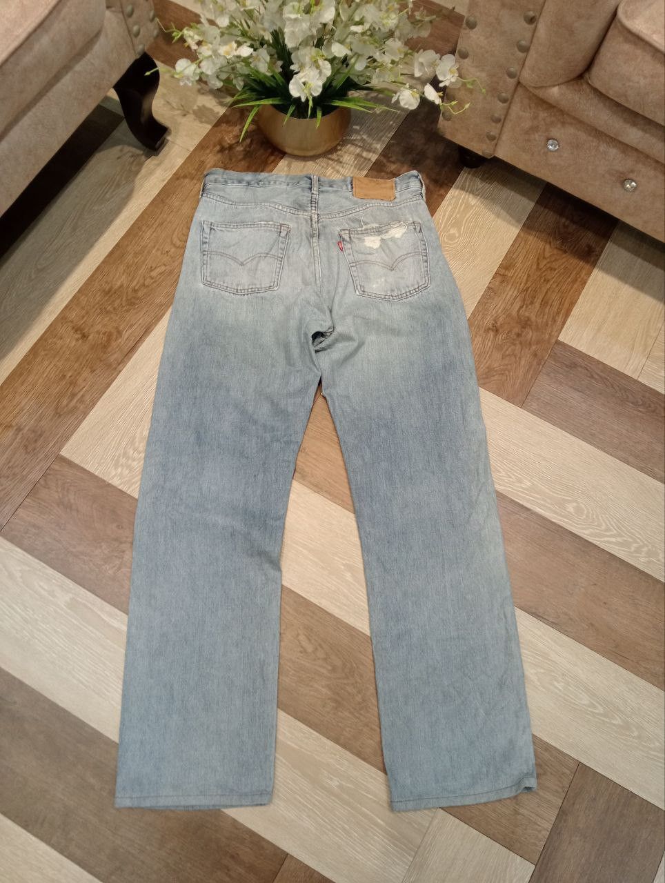 Levi's Vintage Clothing LEVI'S VINTAGE 502 REDLINE CAPITAL E SELVEDGE BLUE JEANS Size US 33 - 11 Thumbnail