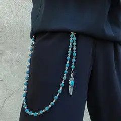 Jewelry Turquoise Beaded Wallet Chain, Pants Chain Size ONE SIZE - 5 Thumbnail
