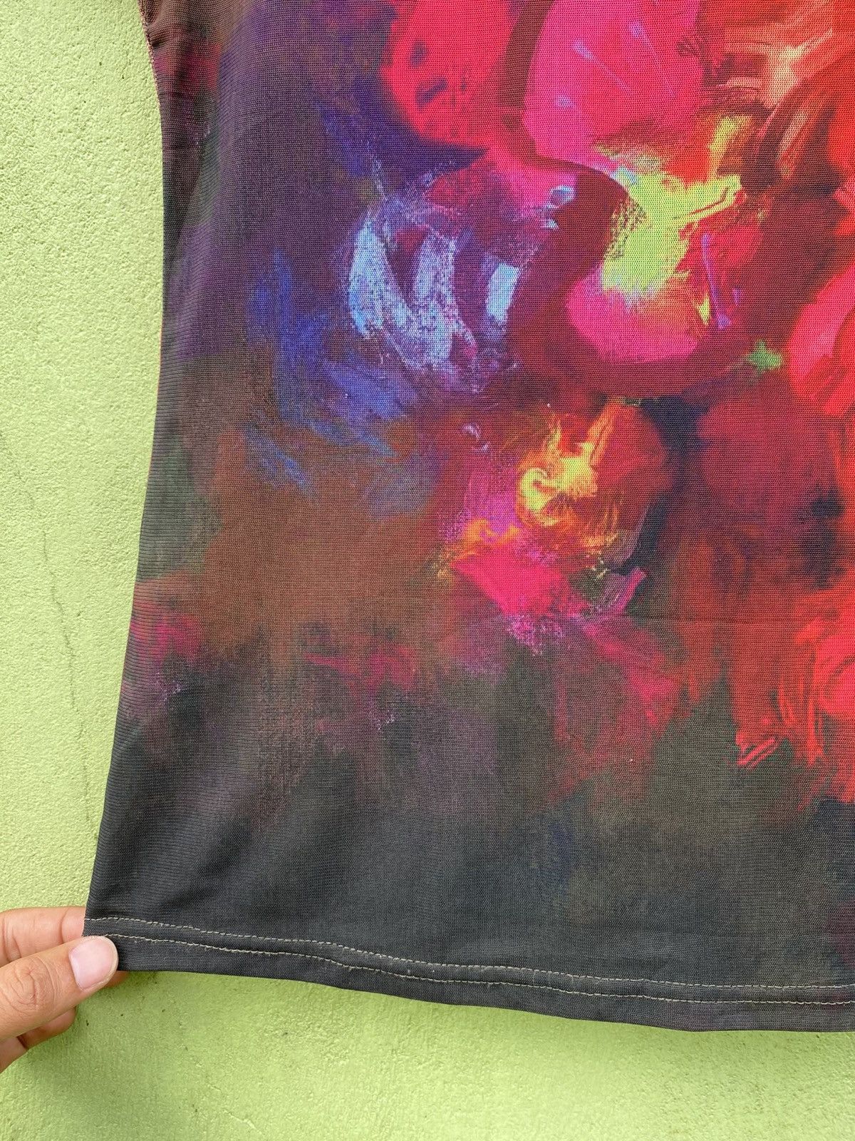 Japanese Brand H&D Artistic Floral Painting Dark Tone Tee Grunge Aesthetic Size L / US 10 / IT 46 - 5 Thumbnail