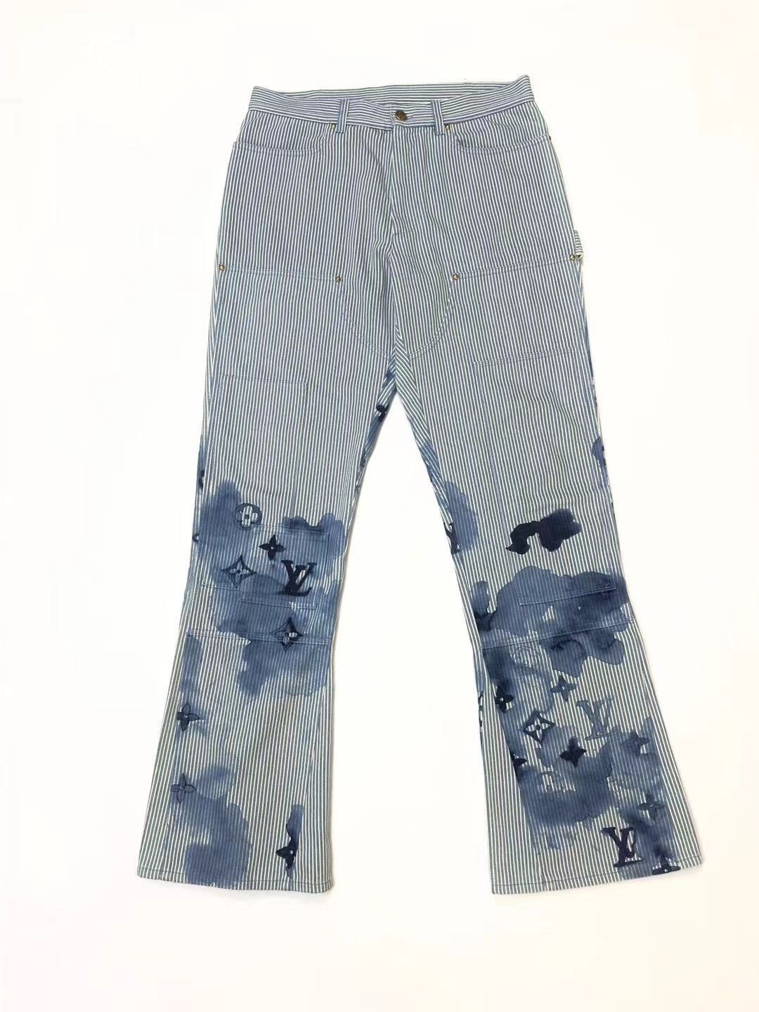 image of Louis Vuitton Watercolor Monogram Jeans in Blue, Men's (Size 32)