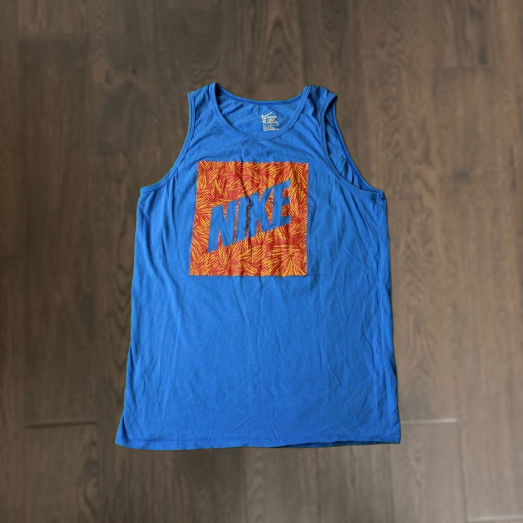 Nike NIKE T-Shirt Men Casual Sleeveless Vest 2016 Blue M Medium Slim Solid Logo 100% Cotton jersey Vintage No Size US M / EU 48-50 / 2 - 1 Thumbnail