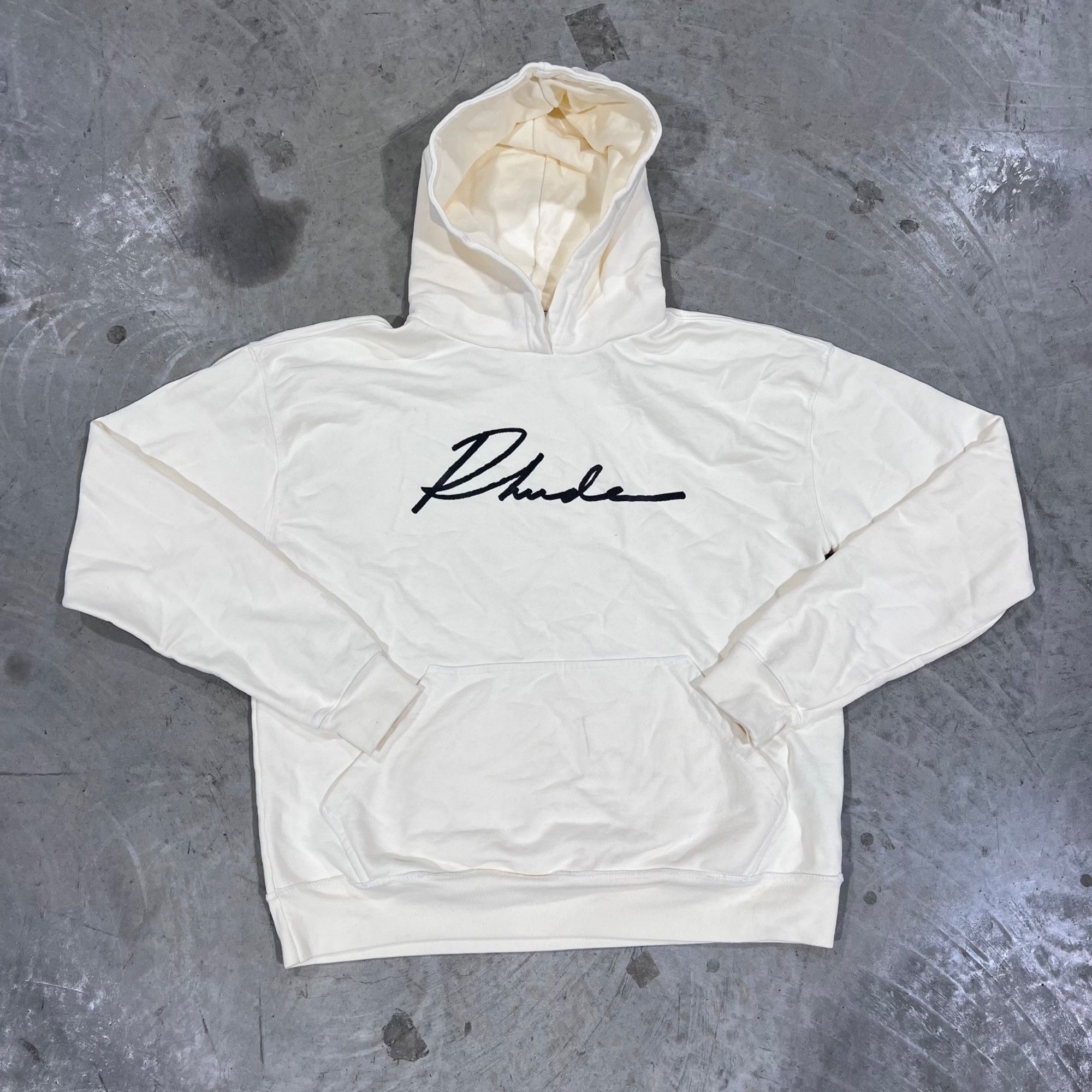 Rhude NEW RHUDE SCRIPT CREAM HOODIE SZ MEDIUM Size US M / EU 48-50 / 2 - 1 Thumbnail