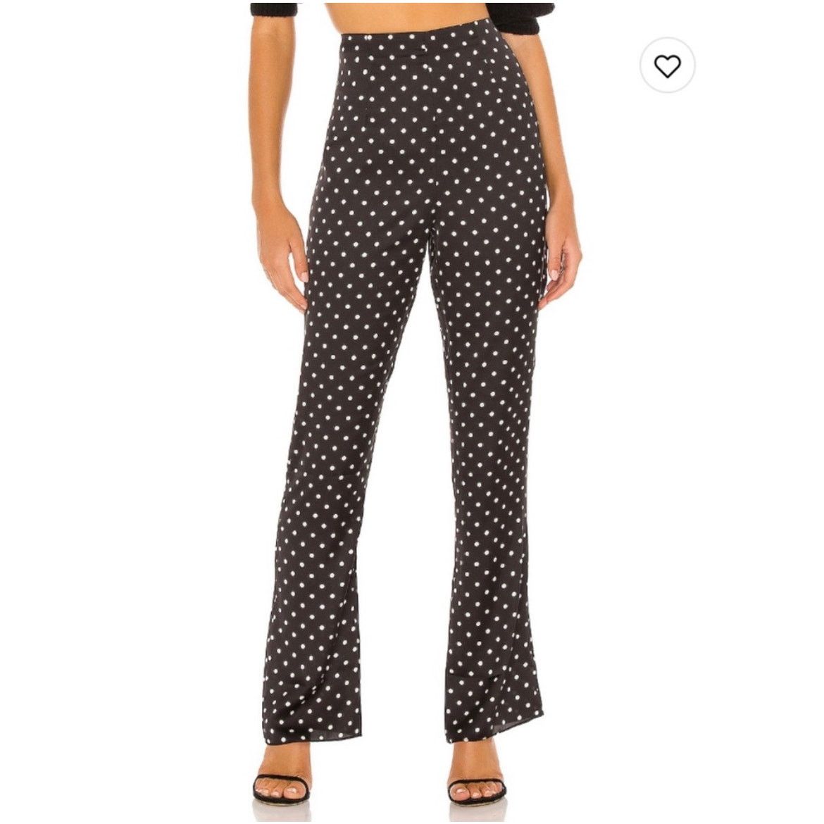 REVOLVE L’Academie X Revolve Womens Polka Dot Aiko Flare Satin Pant Size 26" / US 2 / IT 38 - 1 Thumbnail
