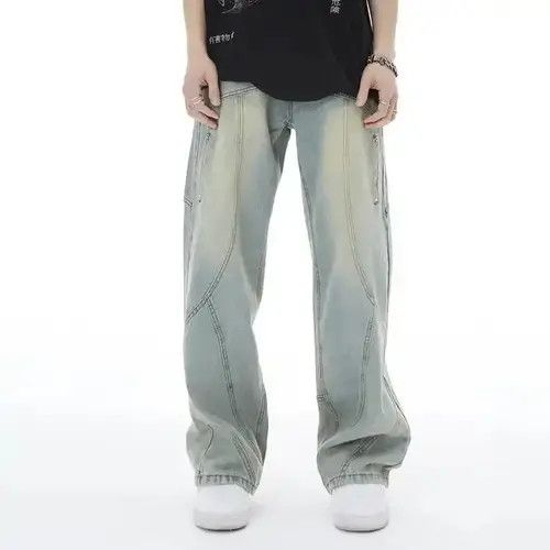 Japanese Brand × Jean Topstitched Seam Baggy Jeans Men Size US 31 - 1 Thumbnail