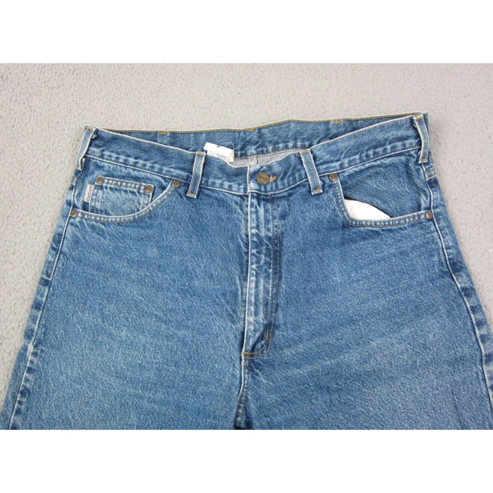 Carhartt Carhartt Jeans Mens Regular Straight Blue Denim Relaxed Fit 38x34 5-Pocket Workwear B17DST Size US 38 / EU 54 - 4 Thumbnail