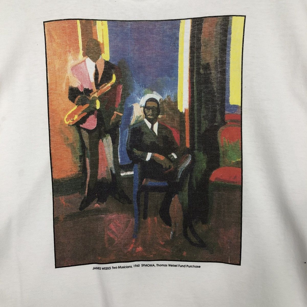 Vintage 🔥JAMES WEEKS TWO MUSICIANS 1960 SFMOMA THOMAS WEISEL FUND Size US XL / EU 56 / 4 - 13 Thumbnail