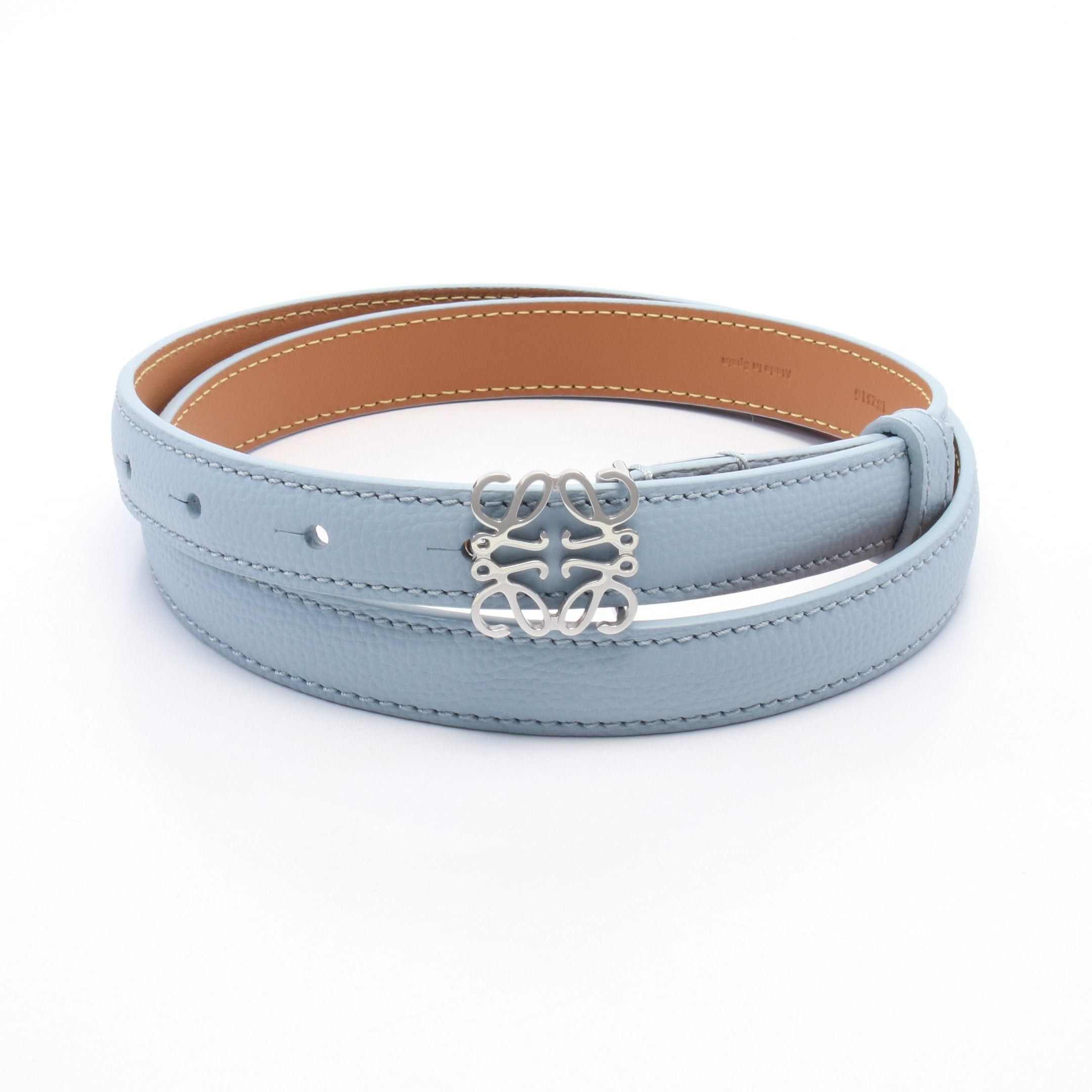 Loewe Loewe Anagram Belt Leather Light Blue Size ONE SIZE - 1 Thumbnail