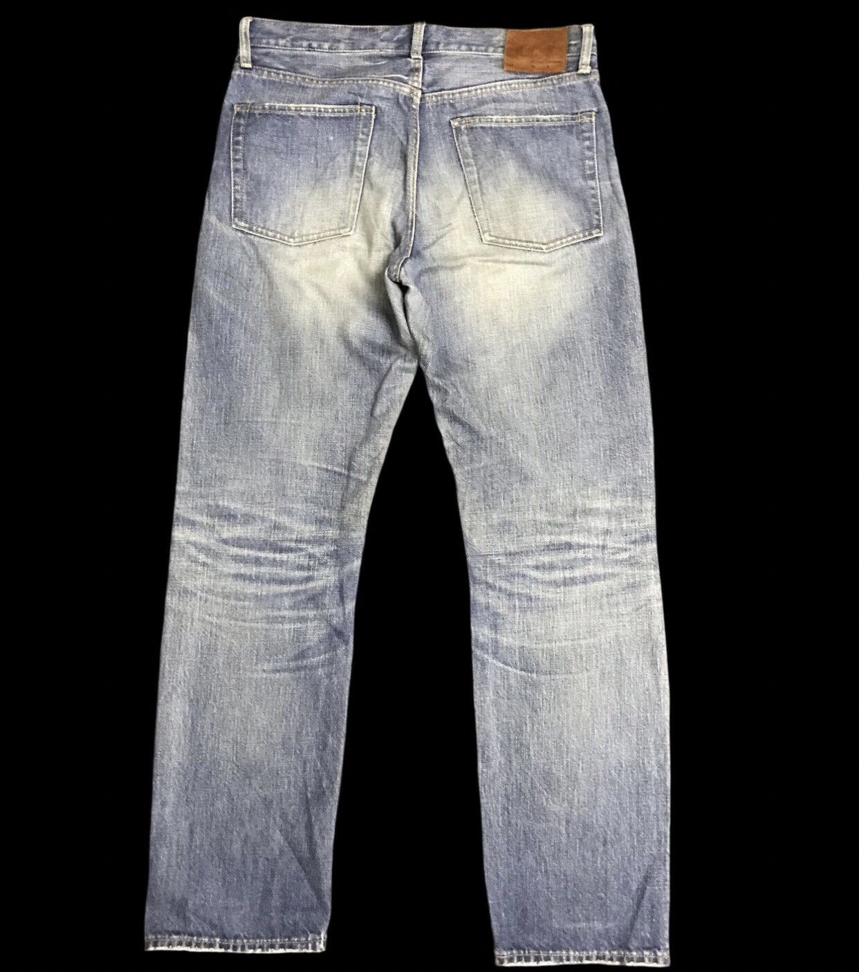 Japanese Brand D146 JOURNAL STANDARD Light Wash Distressed Slvedge Jeans Size US 33 - 2 Thumbnail