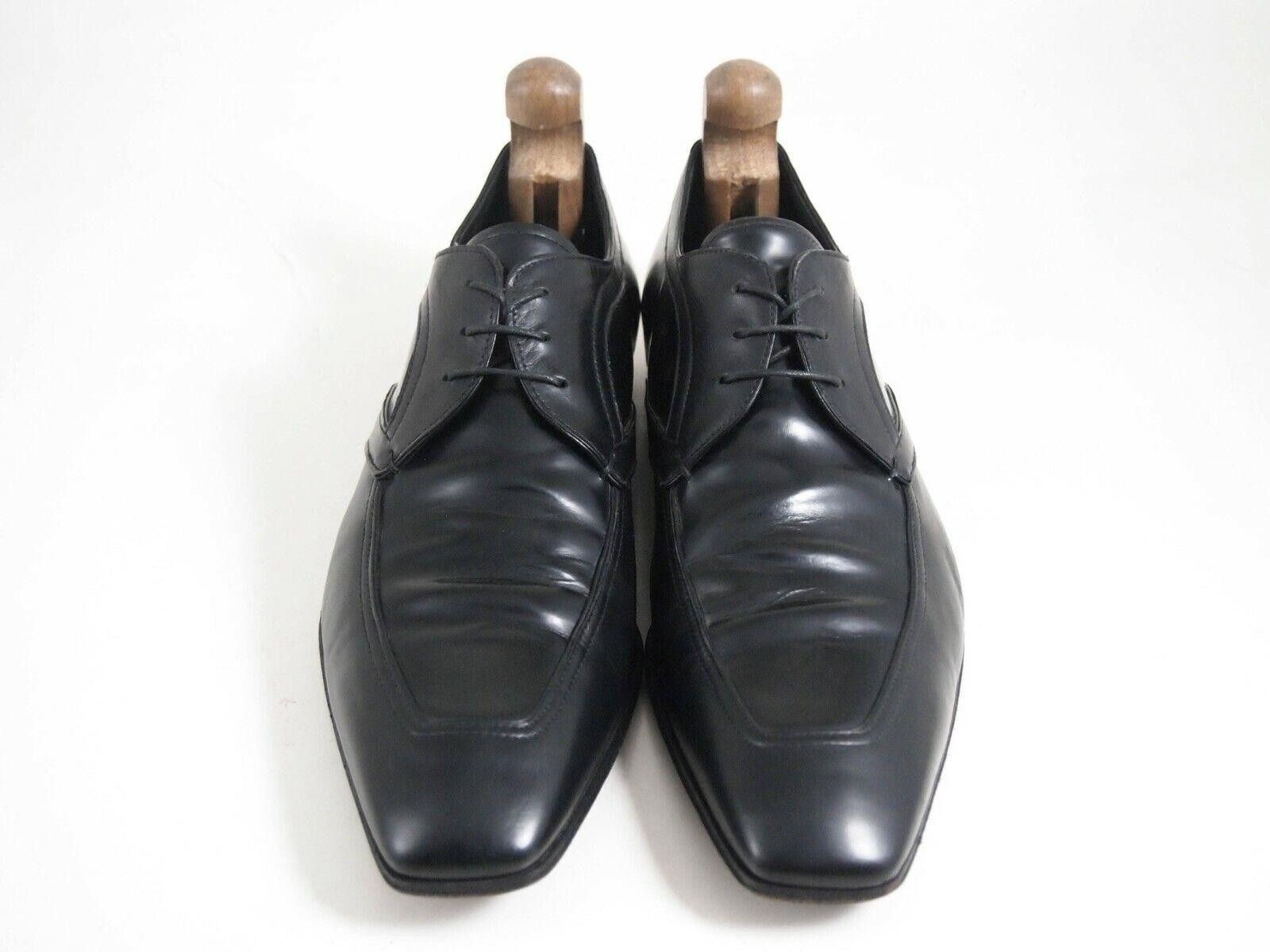 Prada Prada Derby Oxford Black Leather Mens Shoe Size EU 44 US 11 Size US 11 / EU 44 - 3 Thumbnail