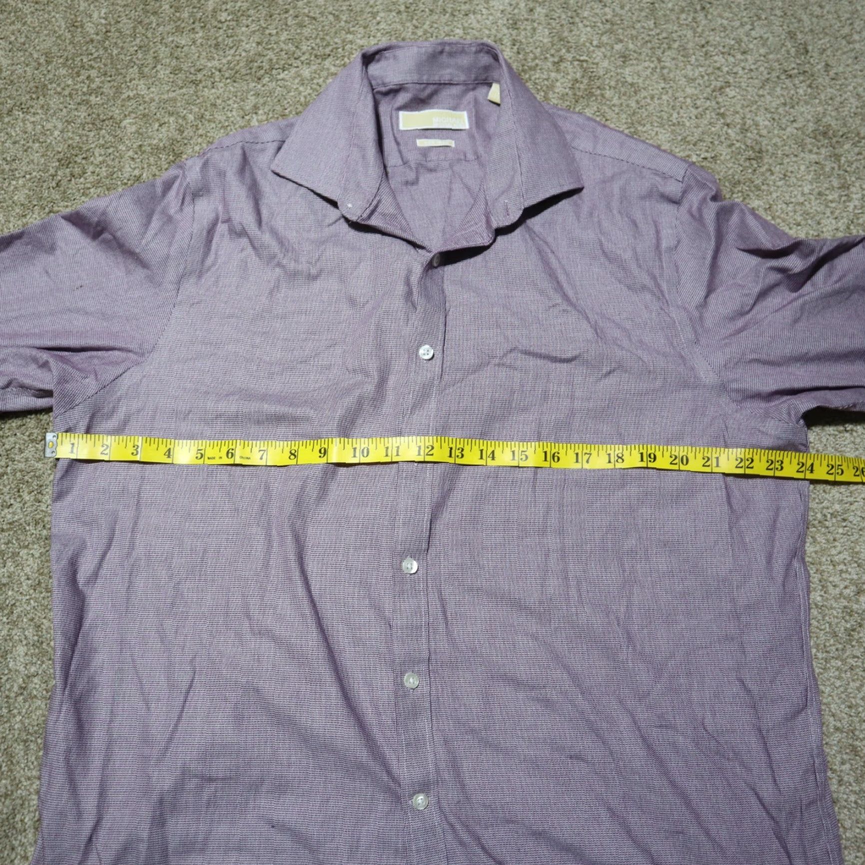 Michael Kors Michael Kors Purple Button-Down Dress Shirt Long Sleeve Men Size 17 34/35 Size 46R - 5 Thumbnail