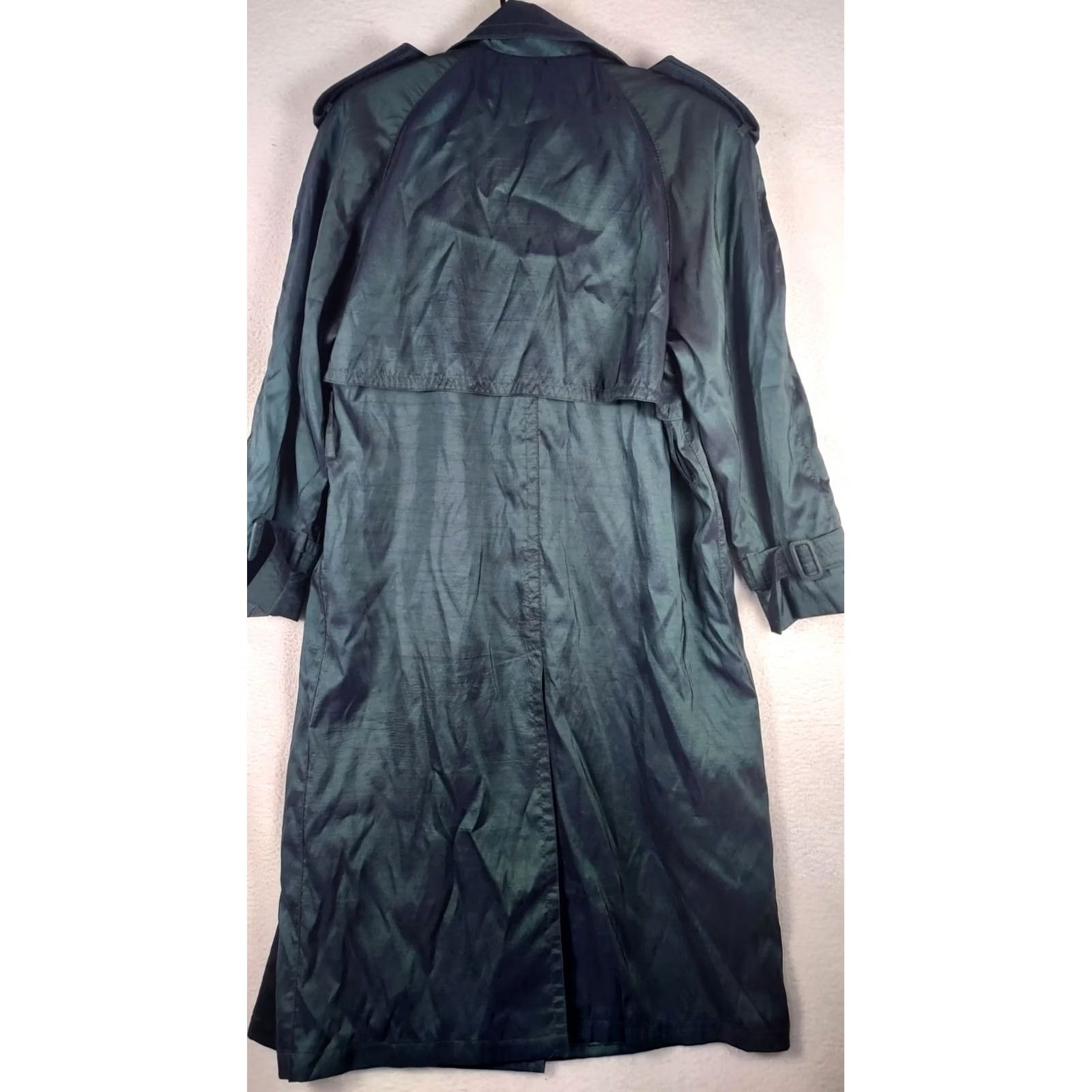 Vintage Degrees Womens XXL Green Double Breasted Trench Coat Long Wool Blend Jacket 1X Size XL / US 12-14 / IT 48-50 - 2 Thumbnail
