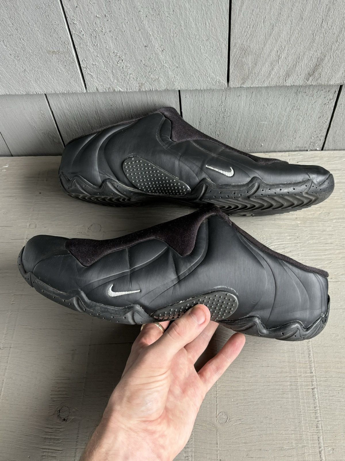 Nike × Vintage OG 2001 Nike Clogposite Mules All Black Vintage Posite Shoes Size US 12 / EU 45 - 19 Thumbnail
