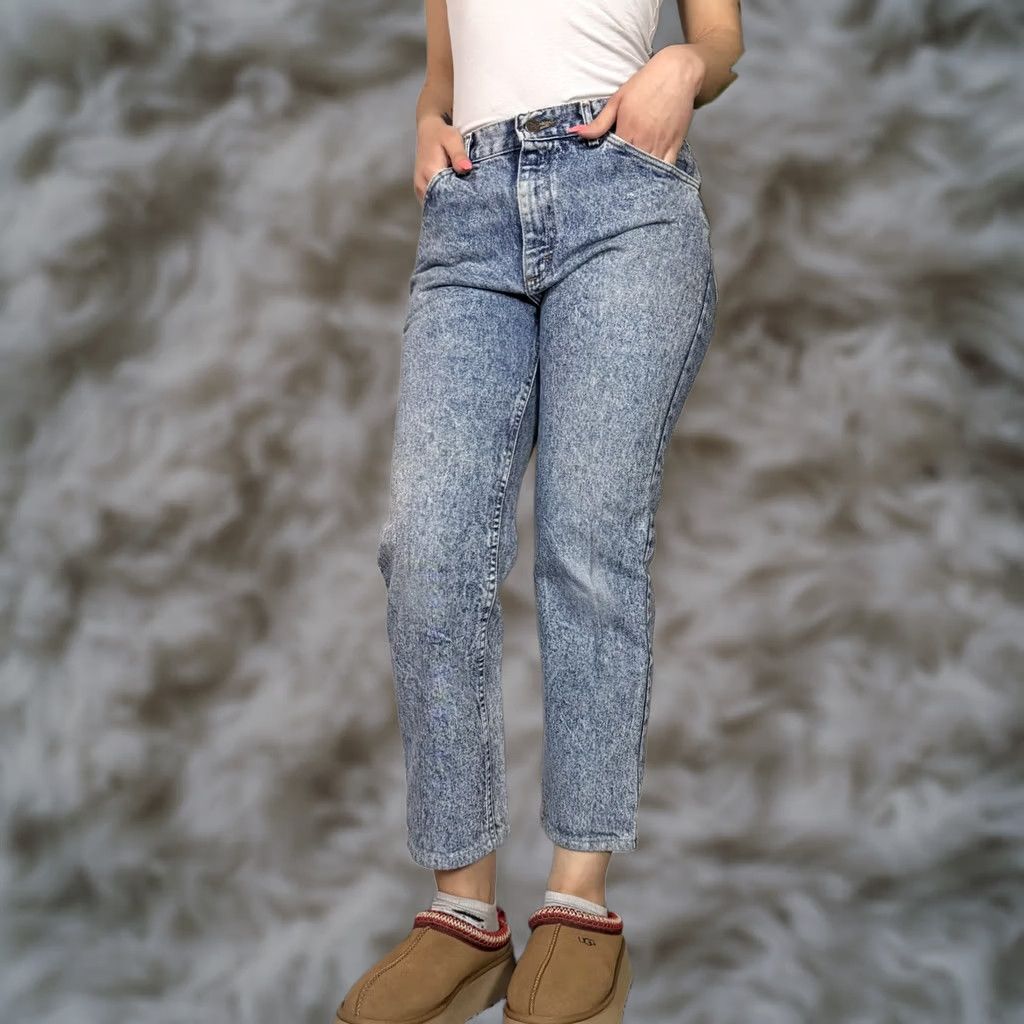 Lee VINTAGE Lee Jeans 32x30 Blue Acid Wash High Rise Straight Leg Denim 90s Mens Jeans Size US 32 / EU 48 - 1 Thumbnail