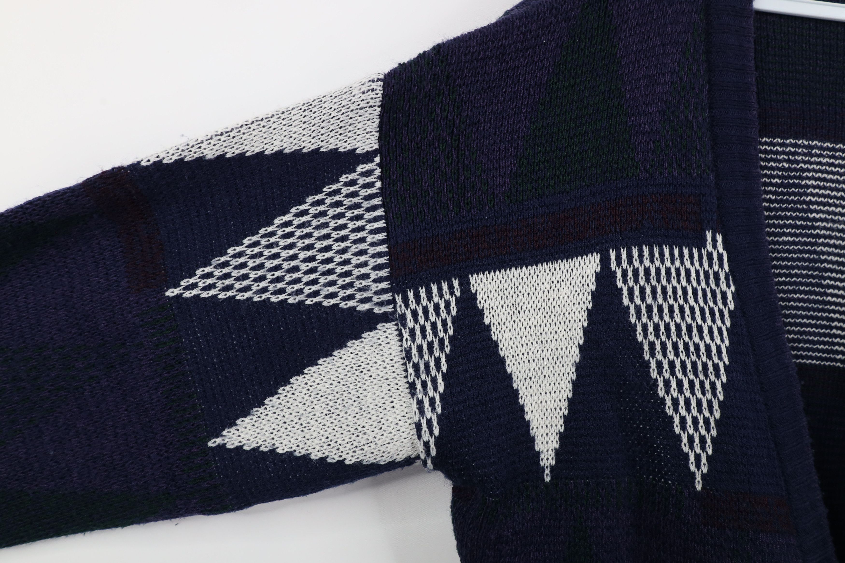 Vintage Vintage 90s Coogi Style Geometric Knit Cardigan Sweater Size US XL / EU 56 / 4 - 4 Thumbnail
