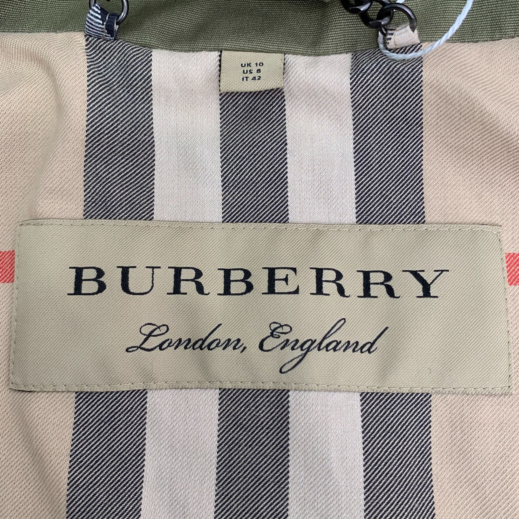 Burberry Burberry Military Green Double-Breasted Trench Coat (Size 4 Size M / US 6-8 / IT 42-44 - 2 Thumbnail