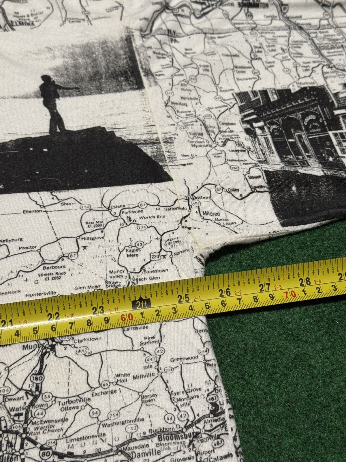 Vintage Pennslyvania Keystone State AOP Map XL/XXL 25x28 T Shirt Size US XL / EU 56 / 4 - 8 Thumbnail