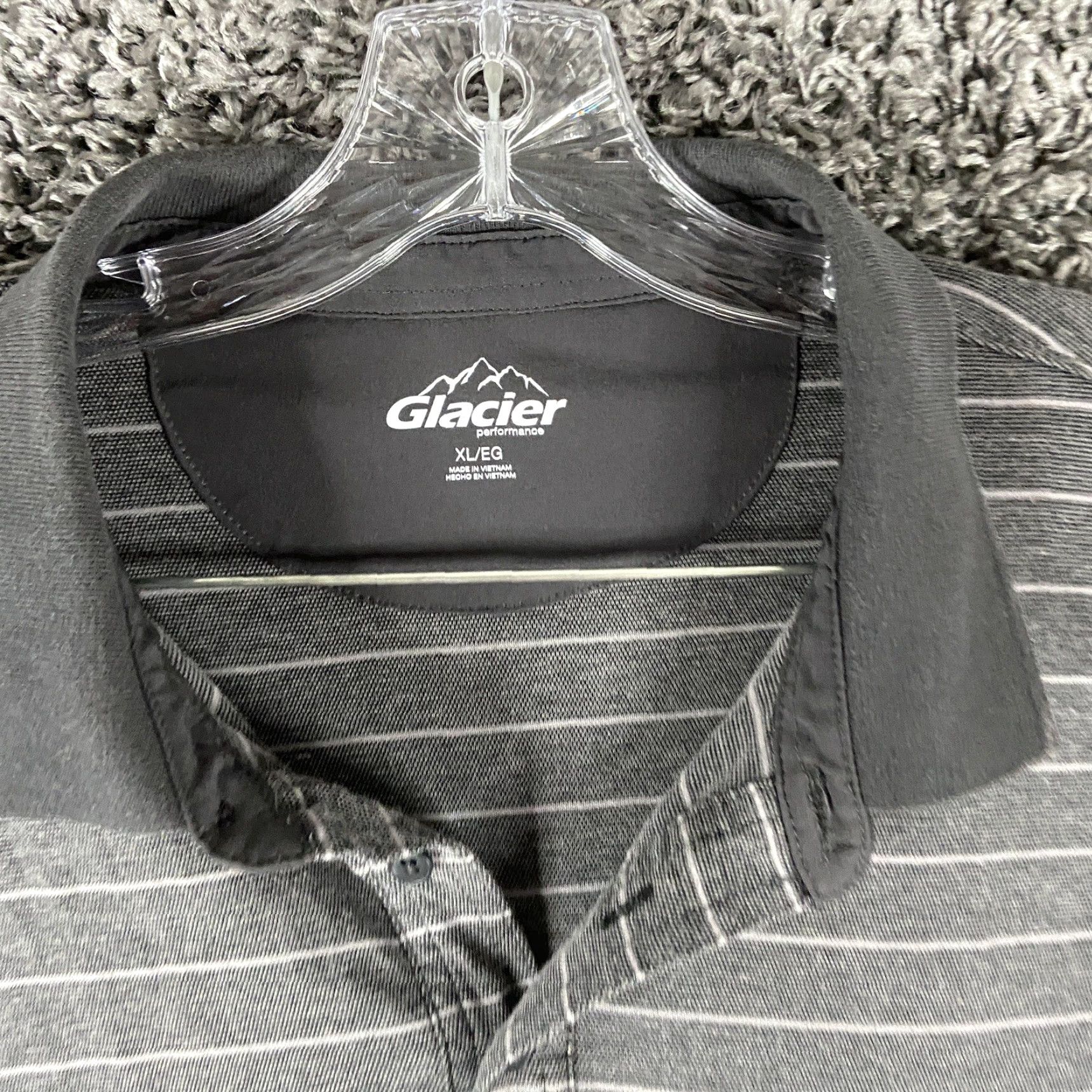 Vintage GLACIER Polo Shirt Men XL Gray Striped Polo Shirt Regular Size XL Mens Size US XL / EU 56 / 4 - 5 Thumbnail