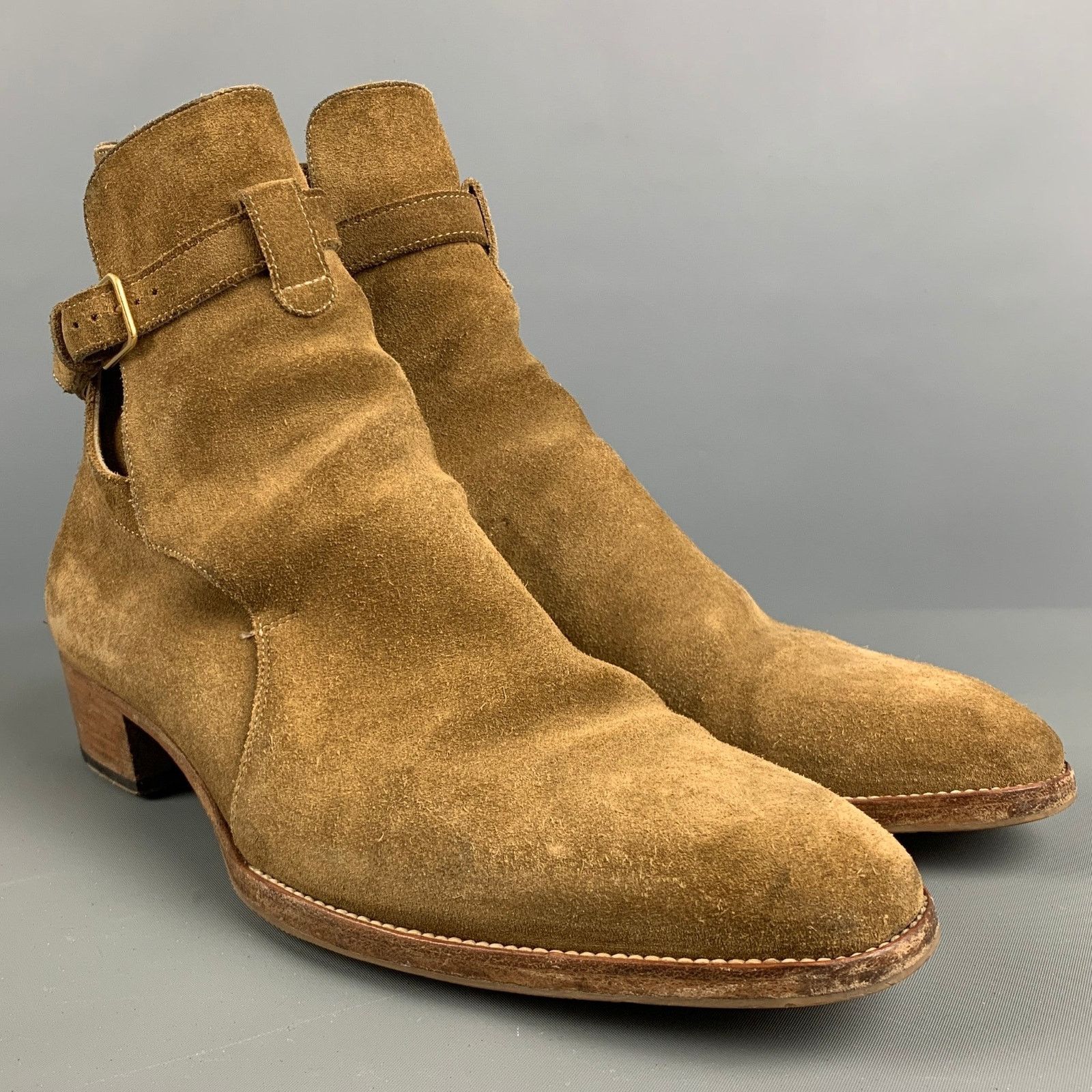 Saint Laurent Paris SAINT LAURENT Size 7 Tan Solid Leather Ankle Boots Size US 7 / EU 40 - 1 Thumbnail