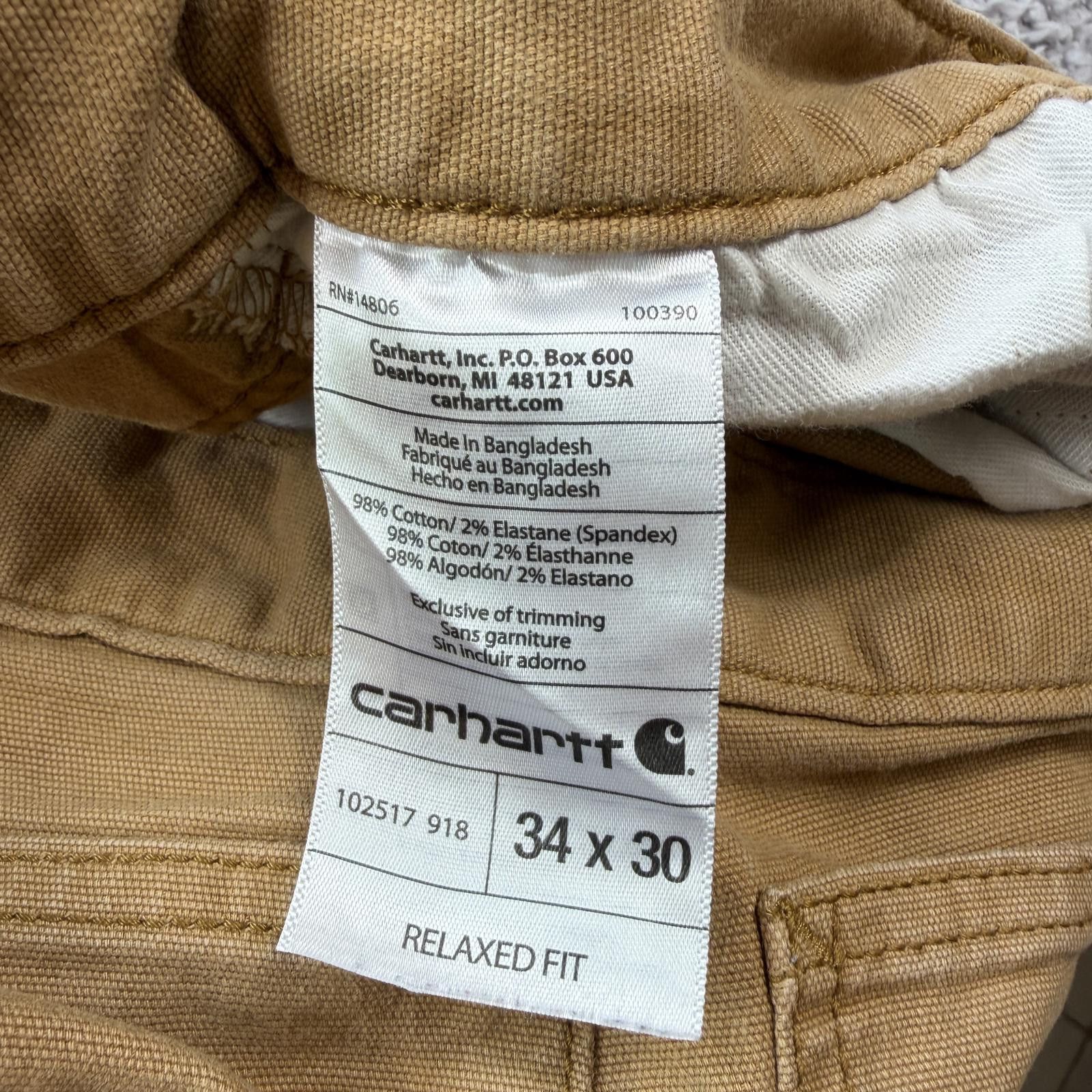 Carhartt Carhartt Relaxed Fit Work Pants Mens 34x30 Tan Duck Canvas Size US 34 / EU 50 - 6 Thumbnail