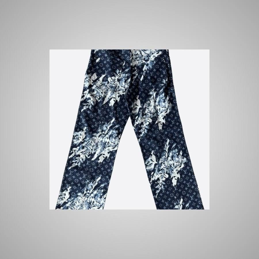 Louis Vuitton LOUIS VUITTON BLUE FLORAL MONOGRAM JEANS Size US 36 / EU 52 - 2 Thumbnail