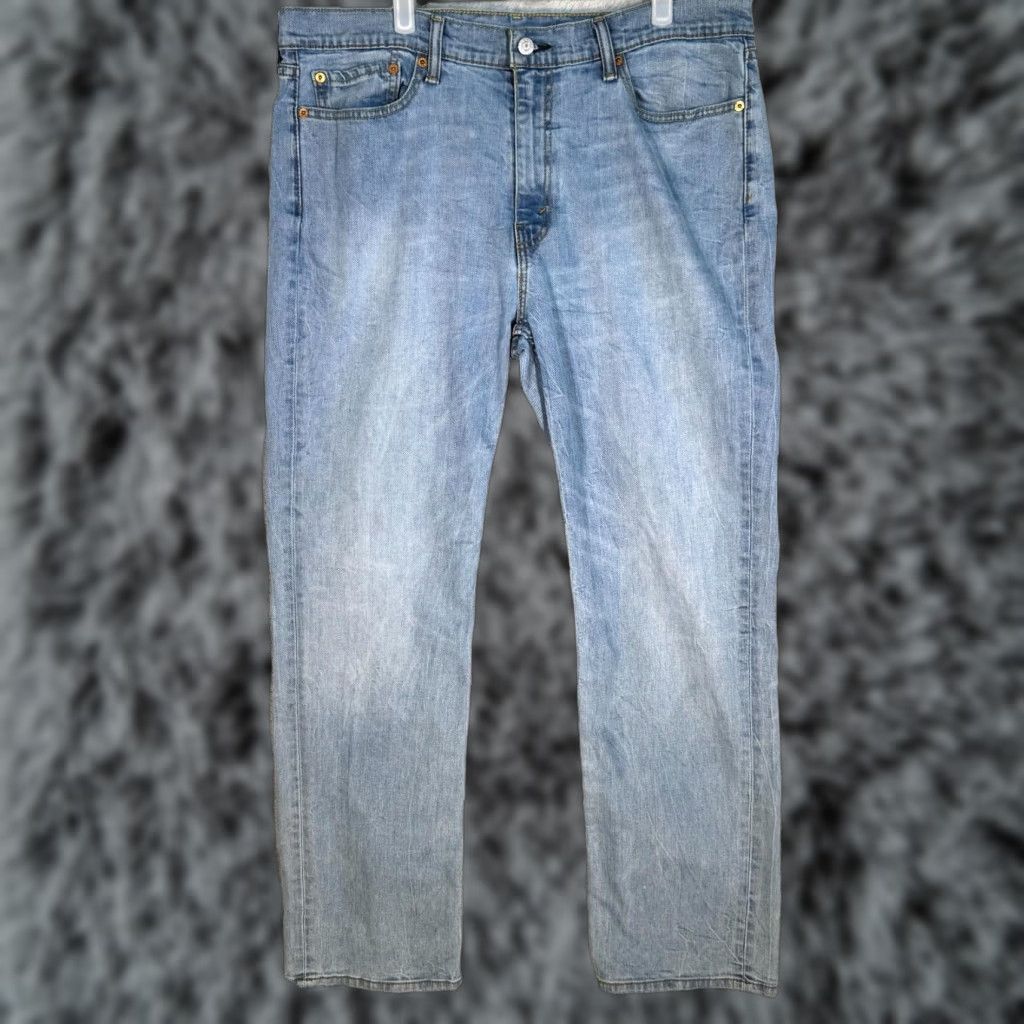 Levi's Levi's 514 Jeans 38 X 32 Blue Denim Stretch Mid-Rise Straight Regular Mens Jeans Size US 38 / EU 54 - 1 Thumbnail
